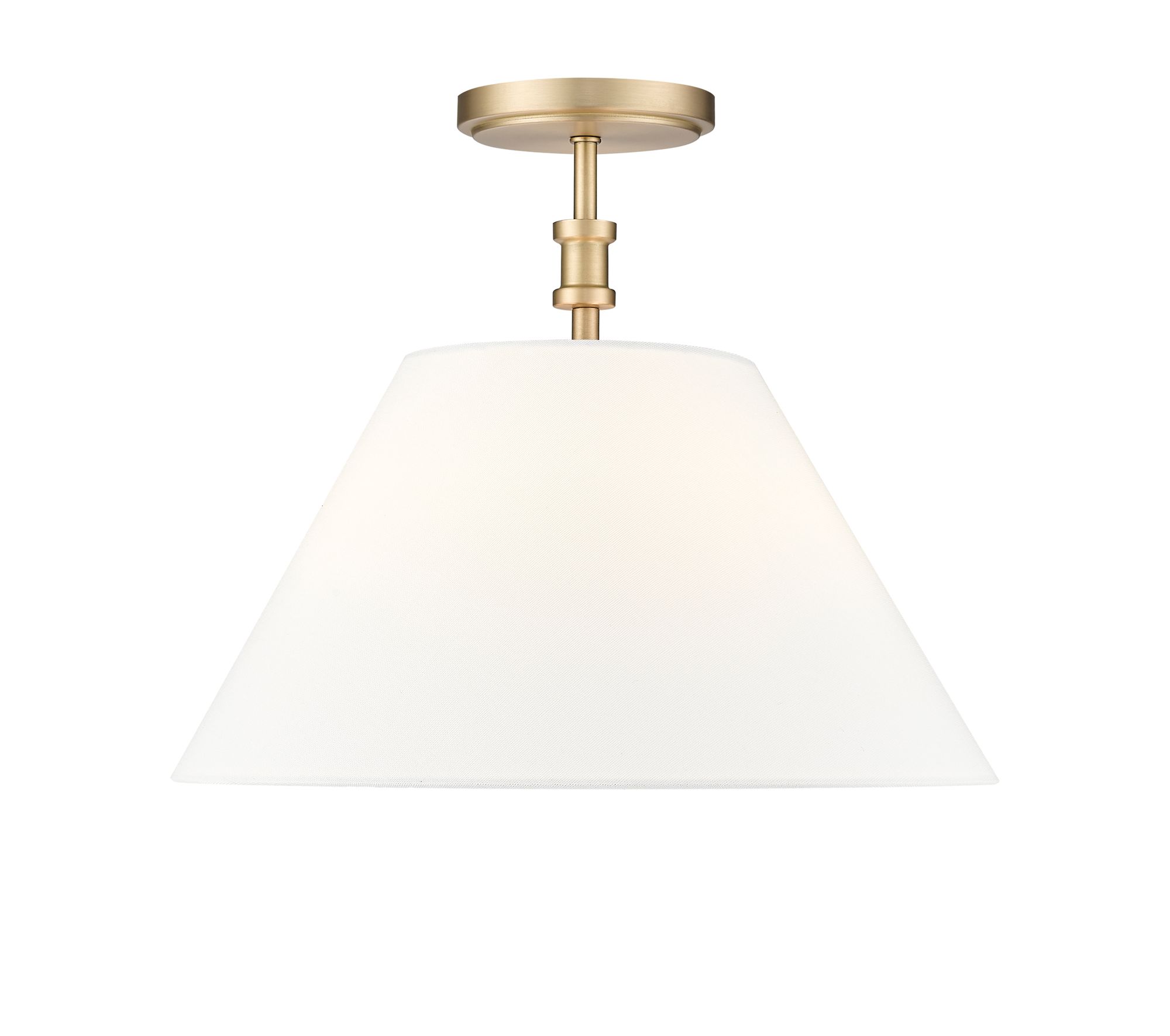 Image 2 Millennium Adorra 3-Light 16" Vintage Brass Semi-Flush with Fabric Shade more views