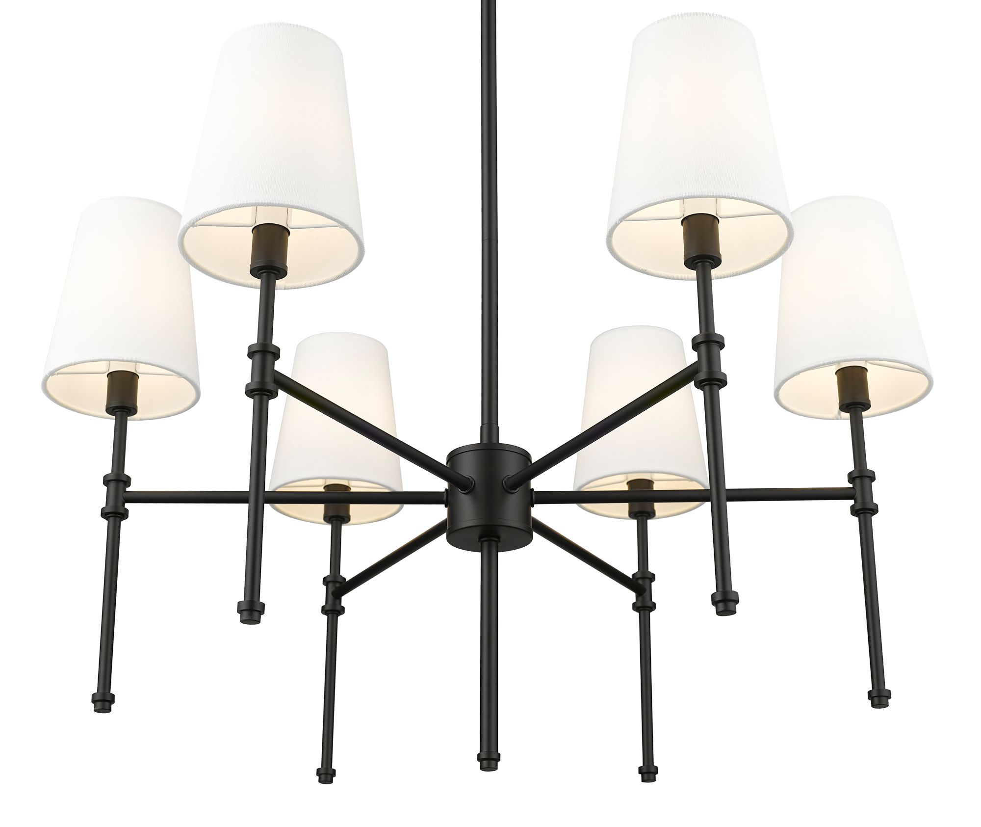 Image 3 Millennium Adorra 6-Light 25.75" Matte Black Chandelier with Fabric Shade more views