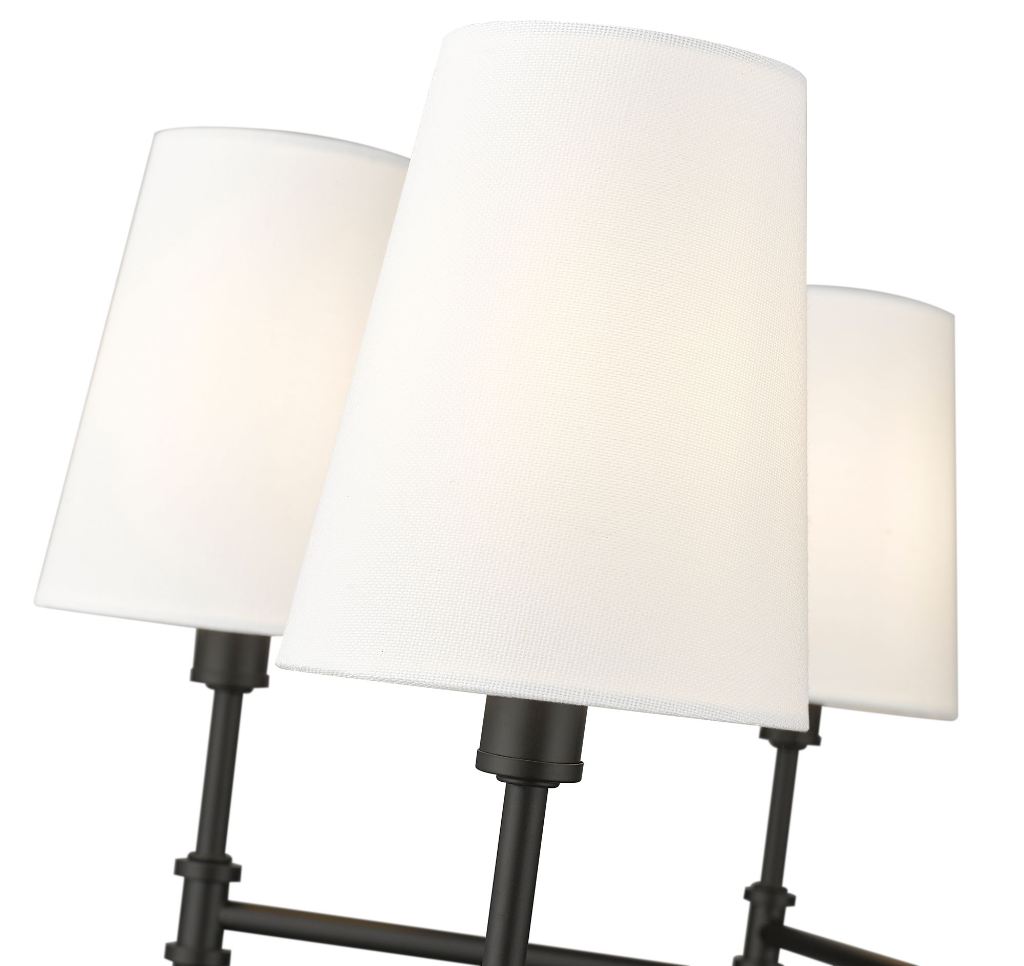 Image 4 Millennium Adorra 6-Light 25.75" Matte Black Chandelier with Fabric Shade more views