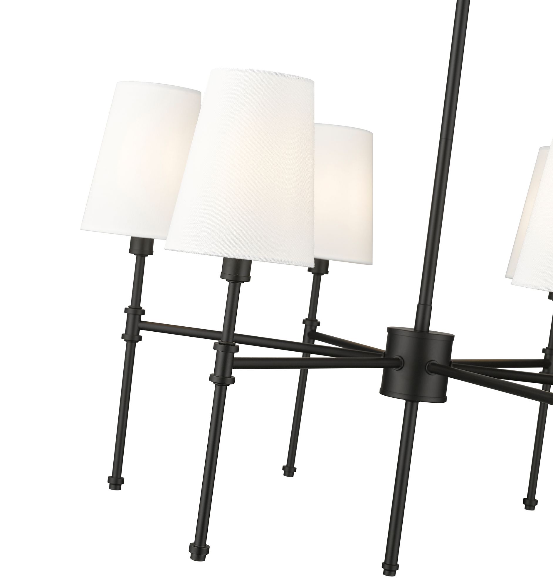 Image 5 Millennium Adorra 6-Light 25.75" Matte Black Chandelier with Fabric Shade more views