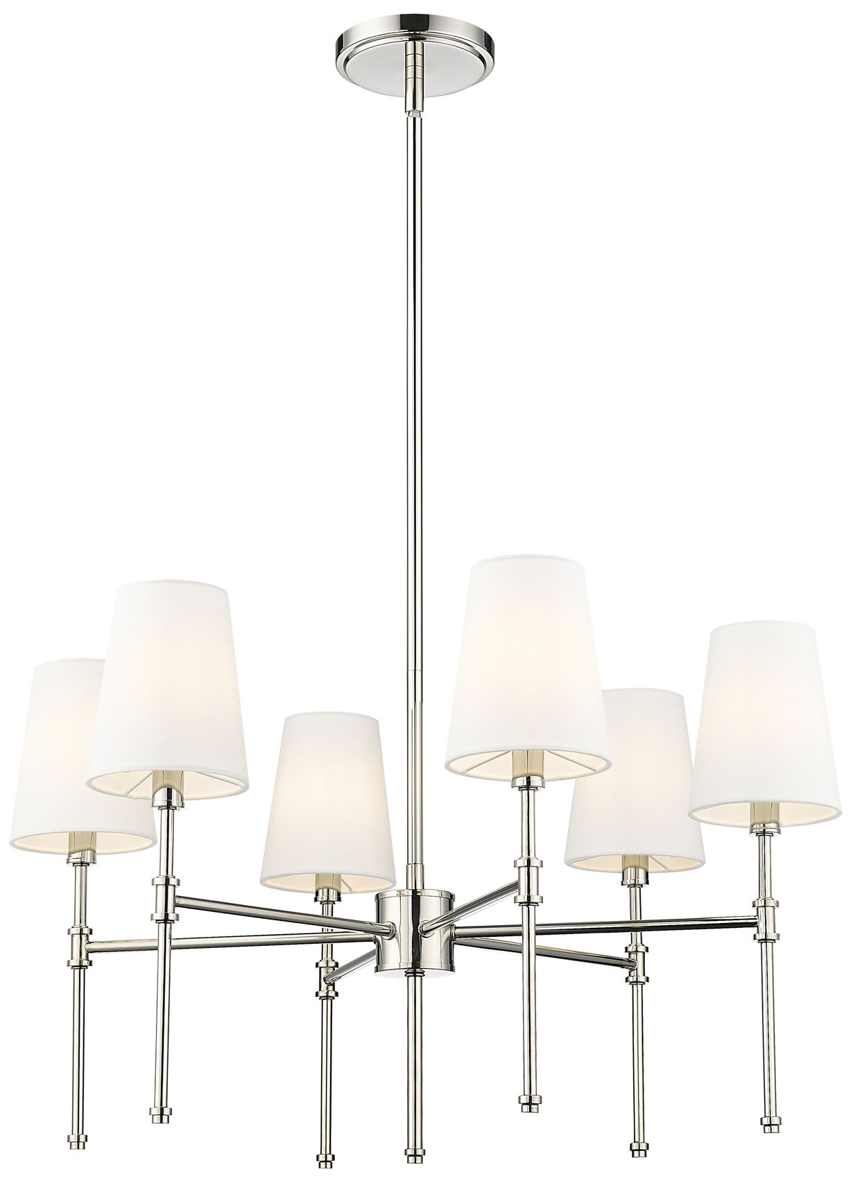 Millennium Adorra 6-Light 25.75" Polished Nickel Chandelier with Shade
