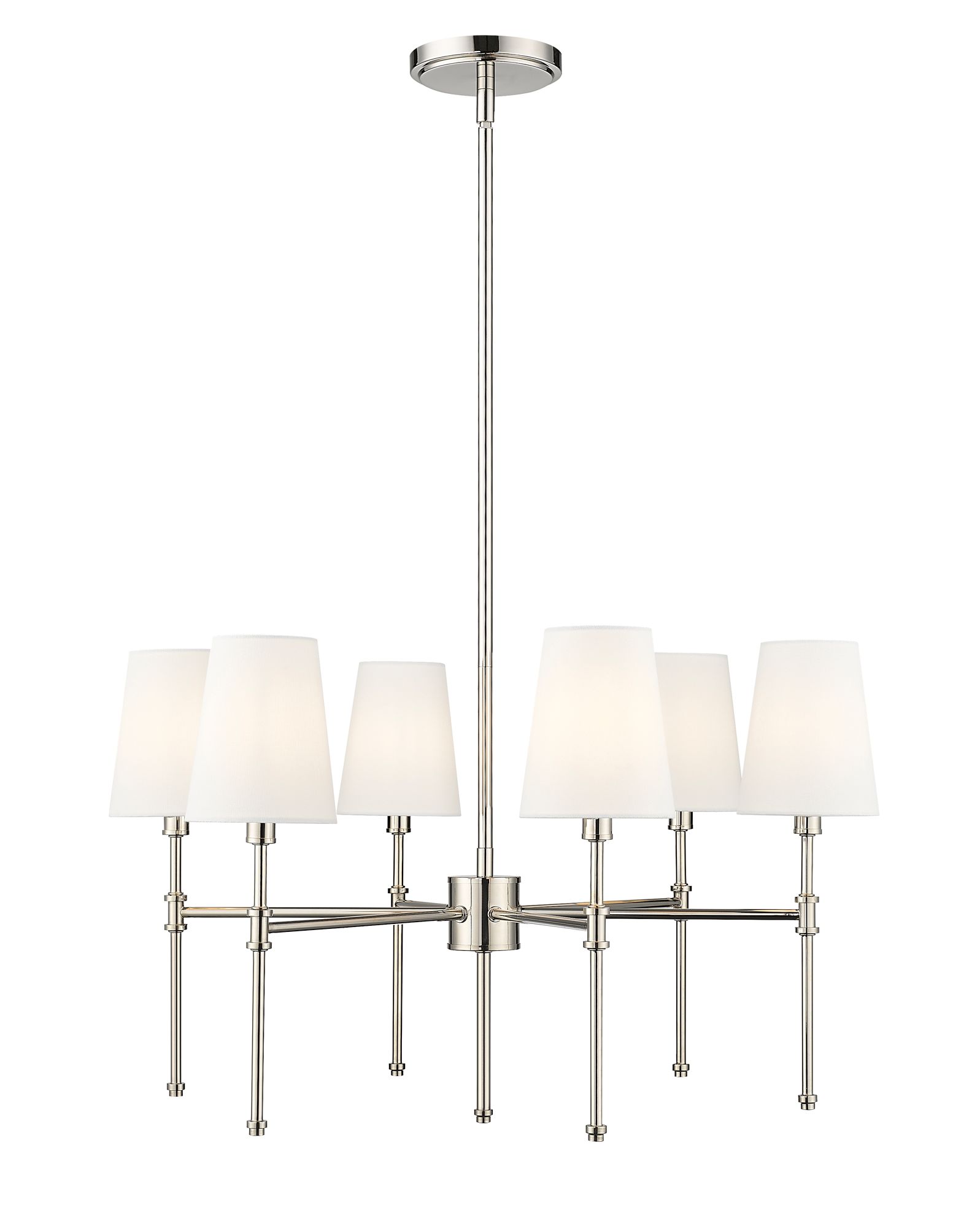 Image 2 Millennium Adorra 6-Light 25.75" Polished Nickel Chandelier with Shade more views