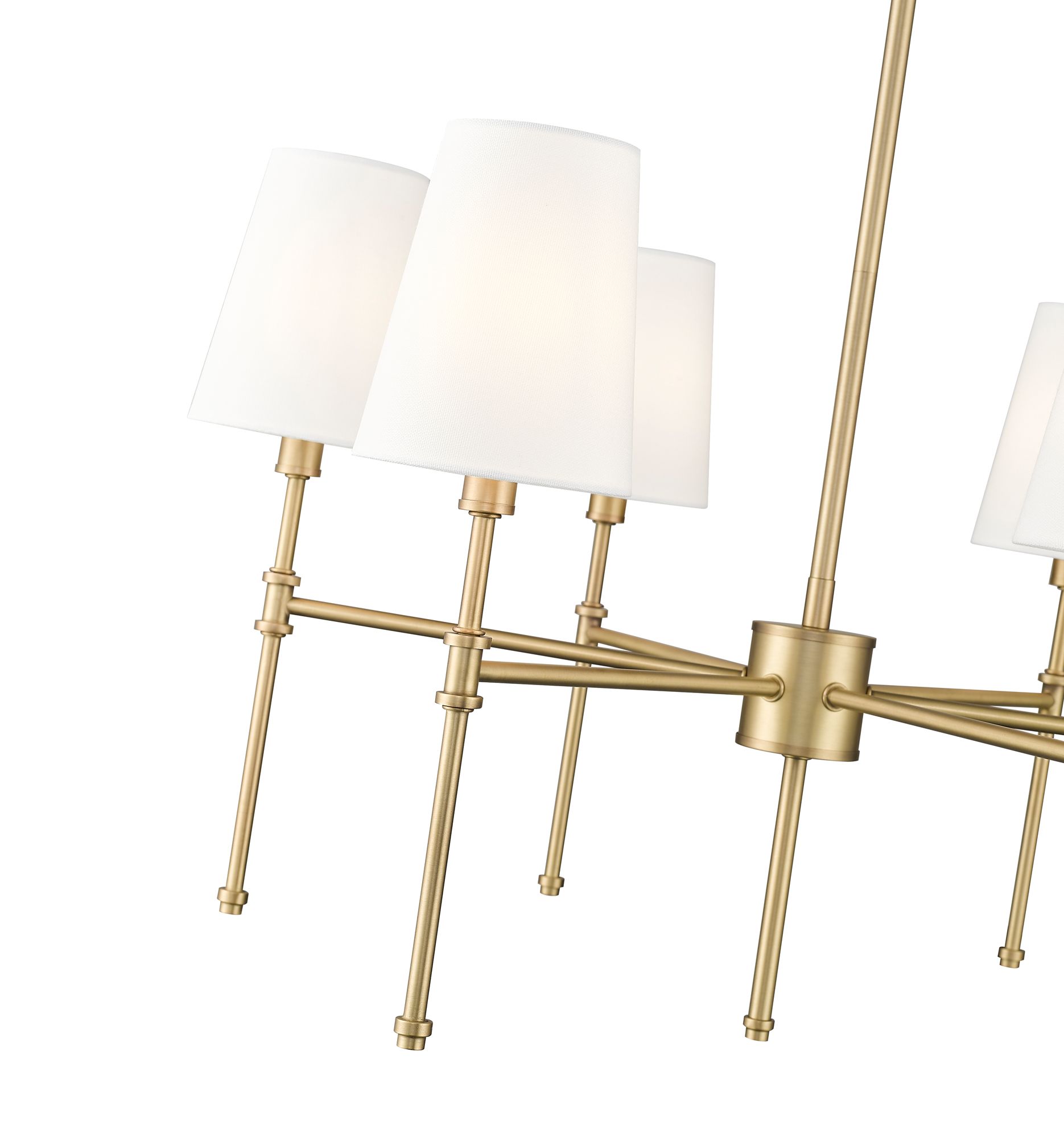 Image 5 Millennium Adorra 6-Light 25.75" Vintage Brass Chandelier with Fabric Shade more views