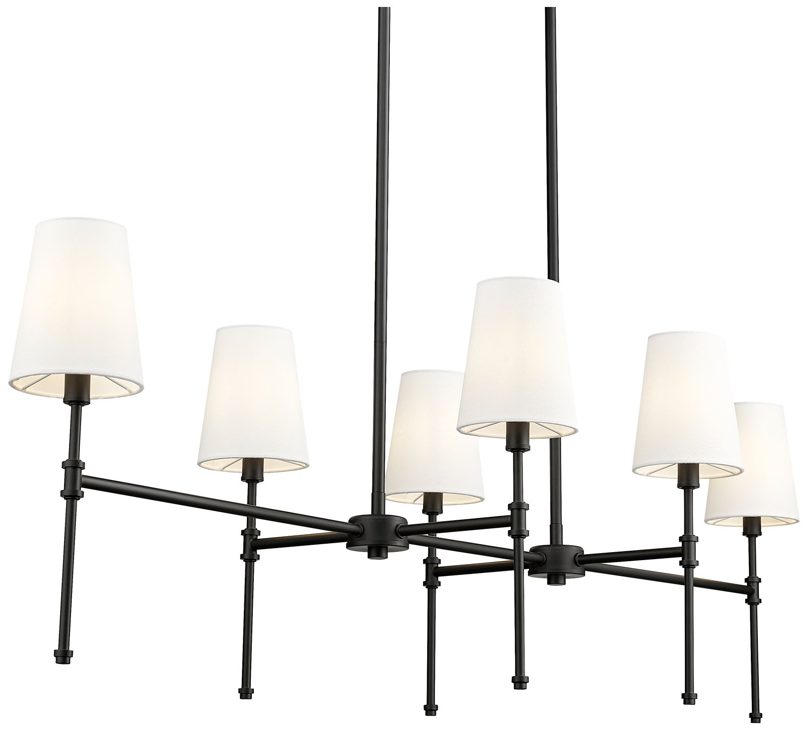 Millennium Adorra 6-Light 48" Matte Black Chandelier with Fabric Shade
