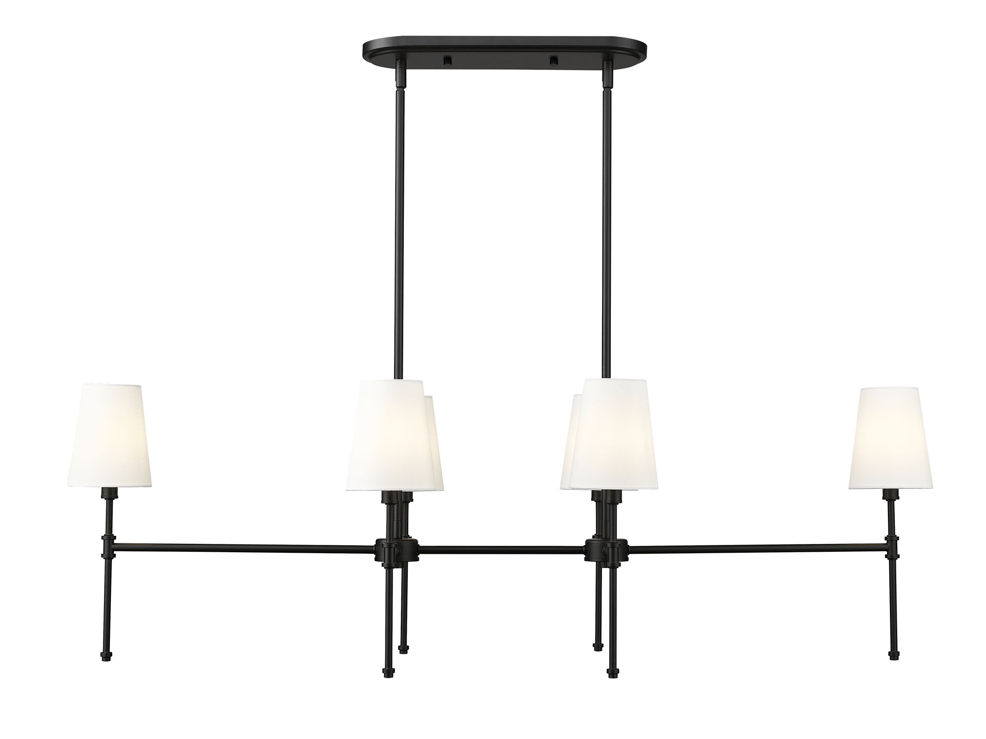 Image 2 Millennium Adorra 6-Light 48" Matte Black Chandelier with Fabric Shade more views