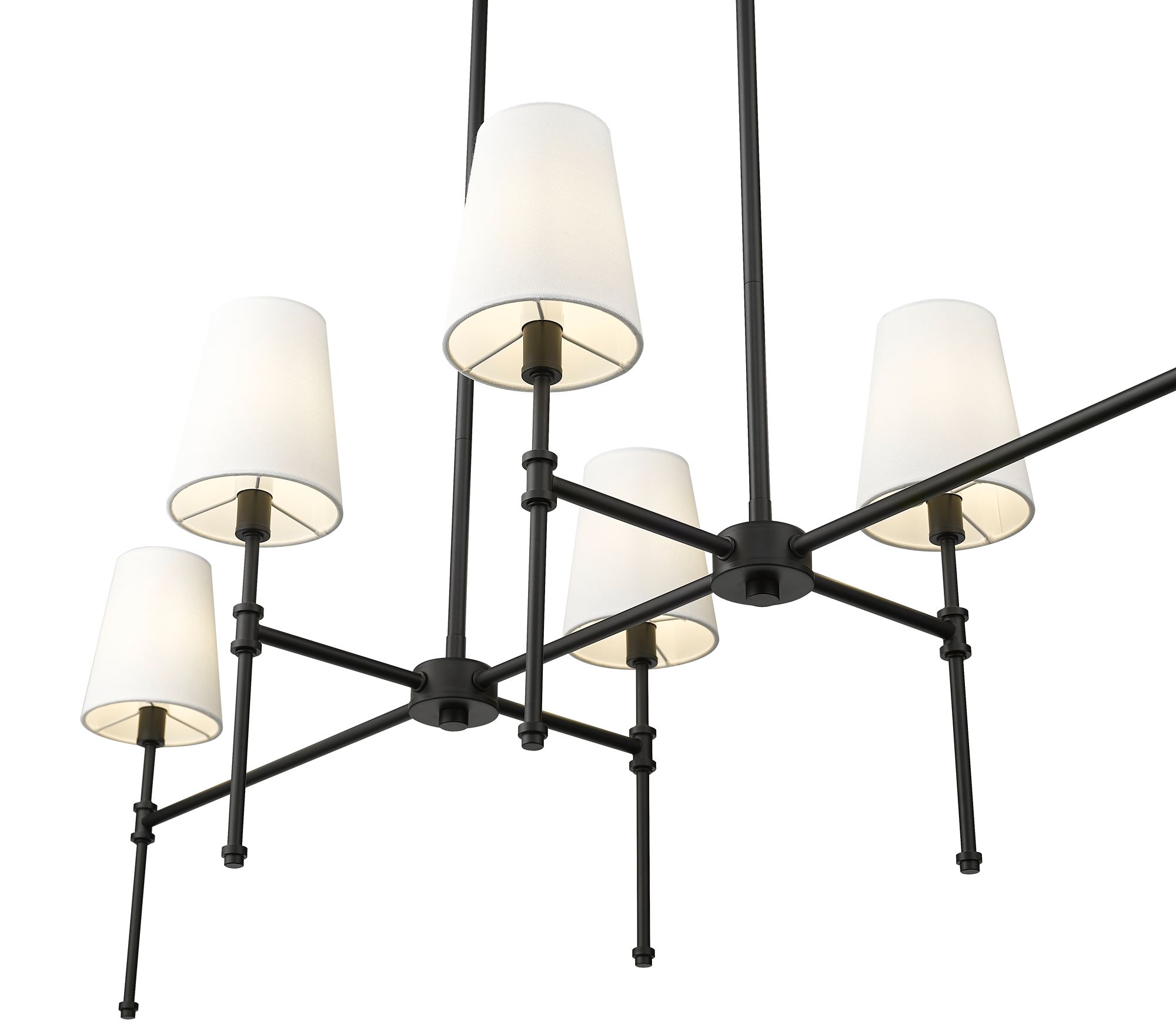 Image 3 Millennium Adorra 6-Light 48" Matte Black Chandelier with Fabric Shade more views