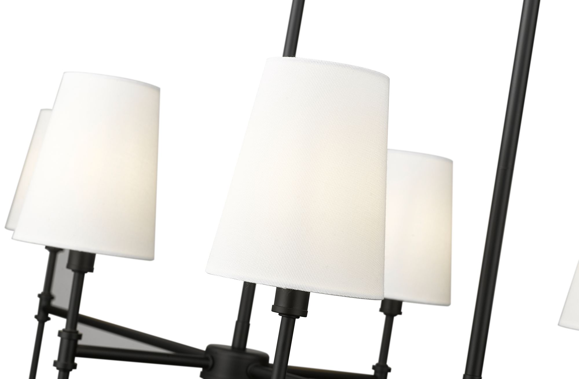 Image 4 Millennium Adorra 6-Light 48" Matte Black Chandelier with Fabric Shade more views