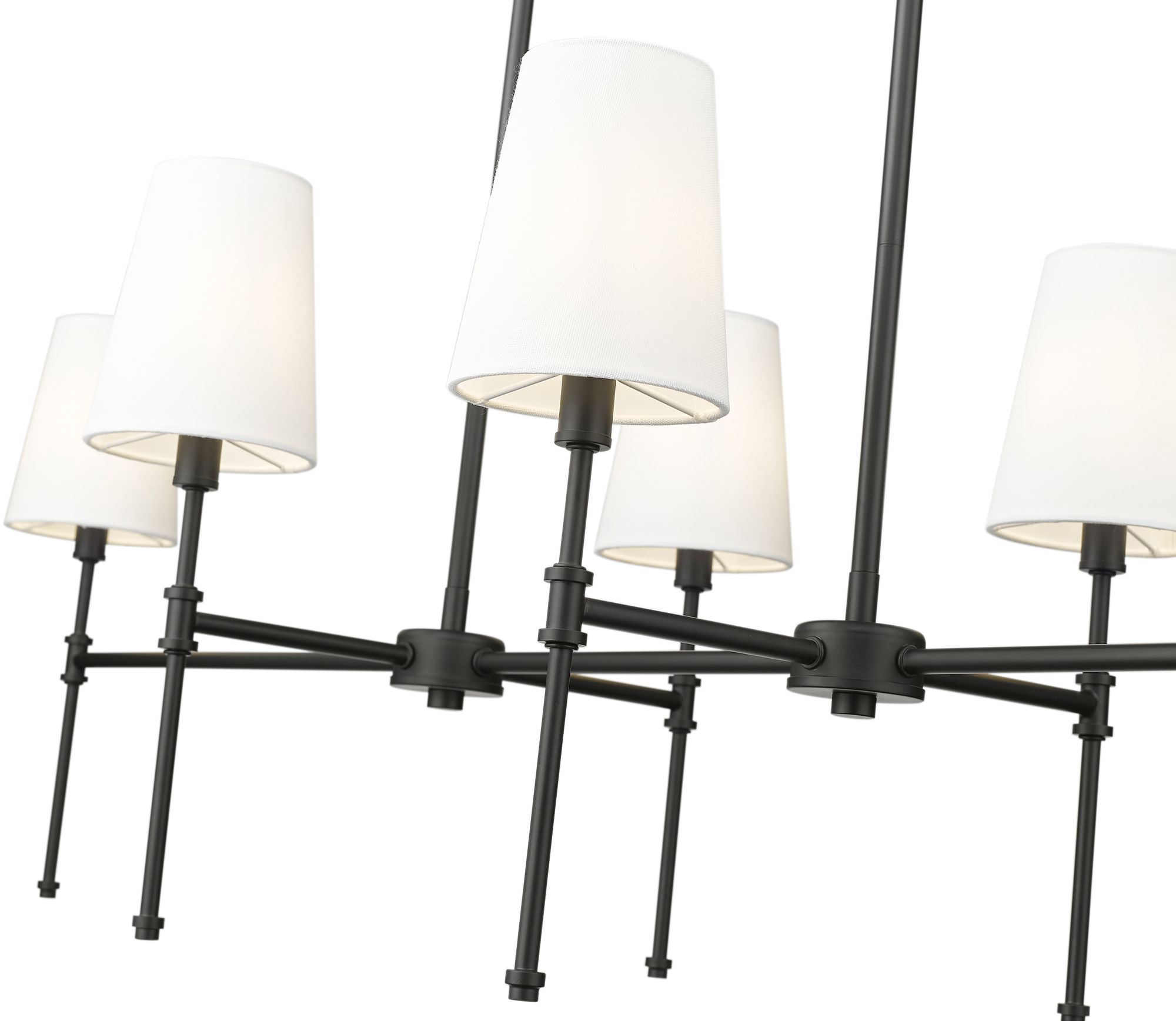 Image 5 Millennium Adorra 6-Light 48" Matte Black Chandelier with Fabric Shade more views