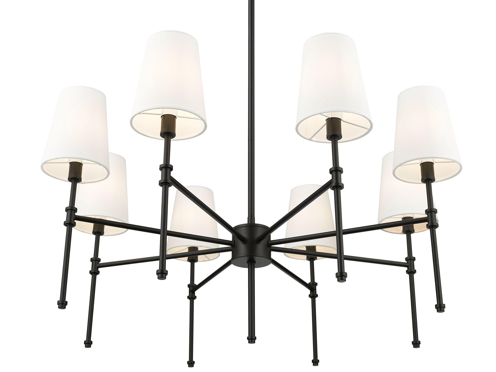 Image 3 Millennium Adorra 8-Light 30" Matte Black Chandelier with Fabric Shade more views