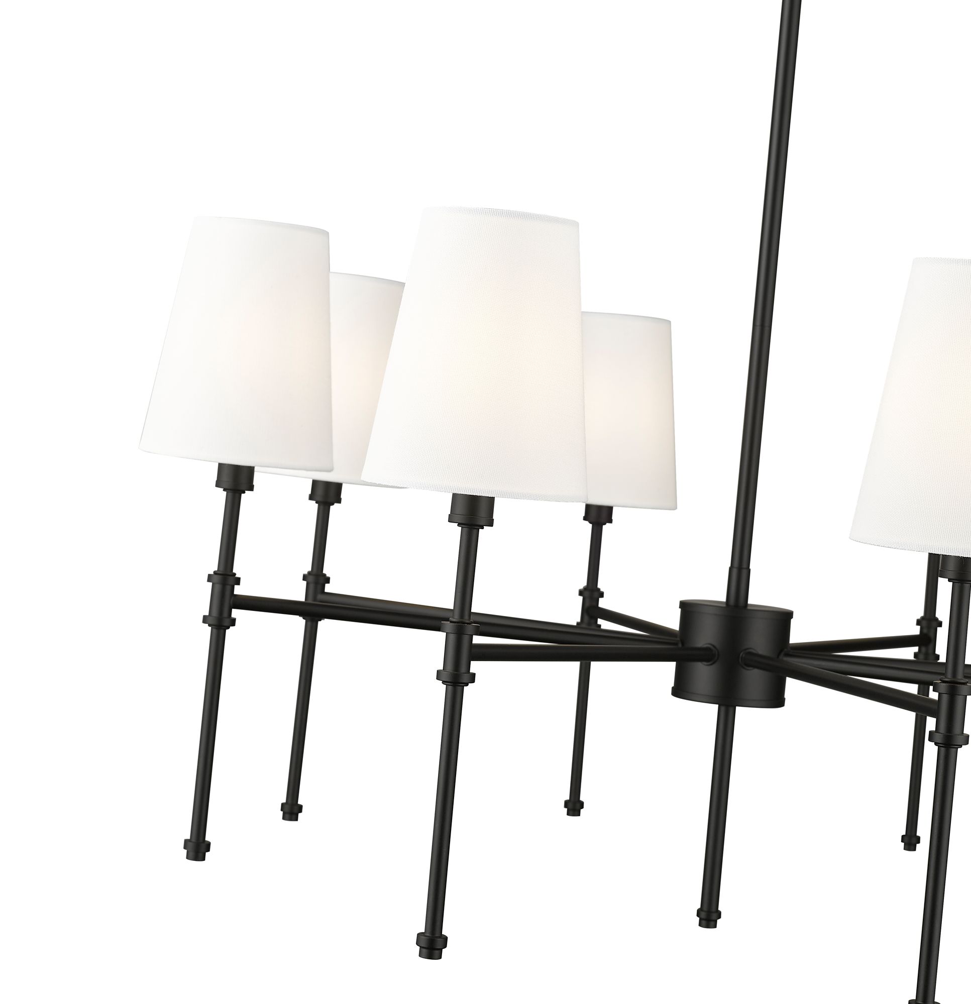 Image 5 Millennium Adorra 8-Light 30" Matte Black Chandelier with Fabric Shade more views