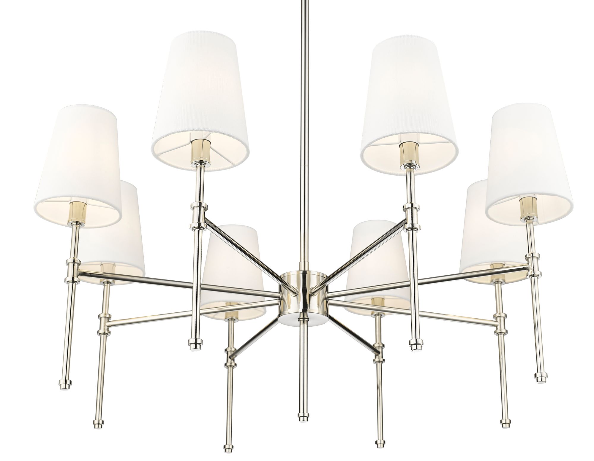 Image 3 Millennium Adorra 8-Light 30" Polished Nickel Chandelier with Fabric Shade more views