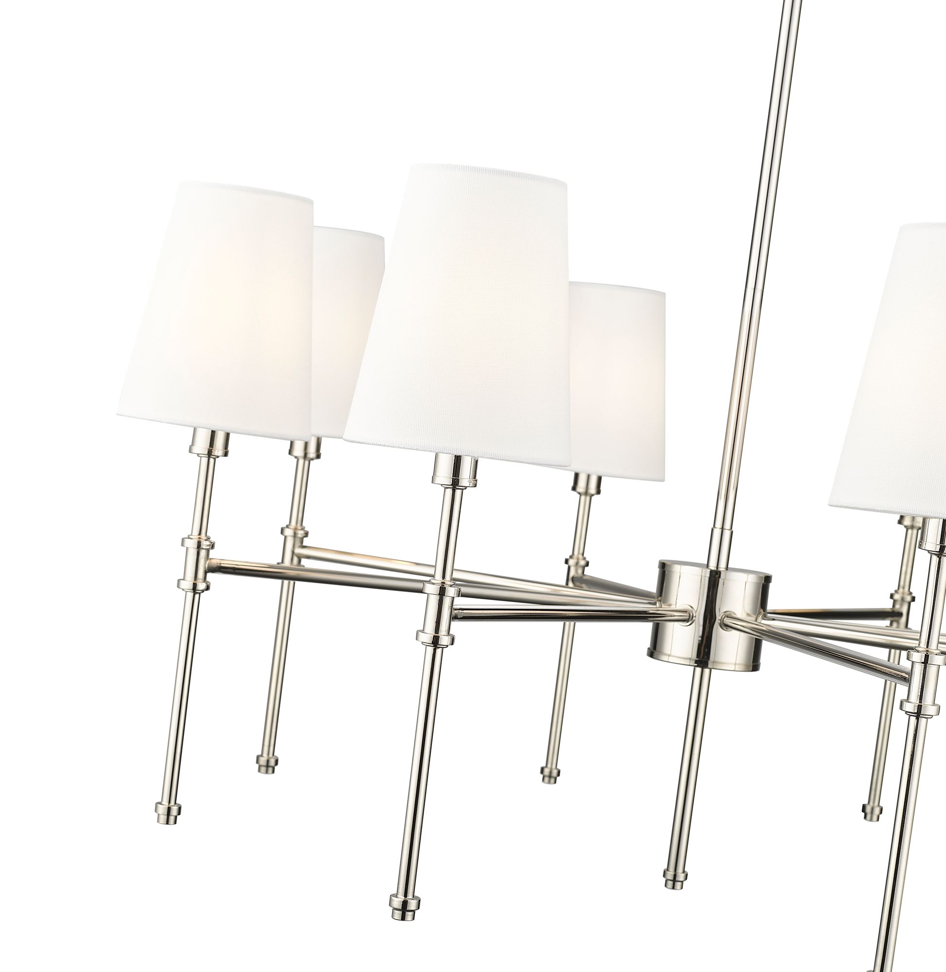 Image 5 Millennium Adorra 8-Light 30" Polished Nickel Chandelier with Fabric Shade more views