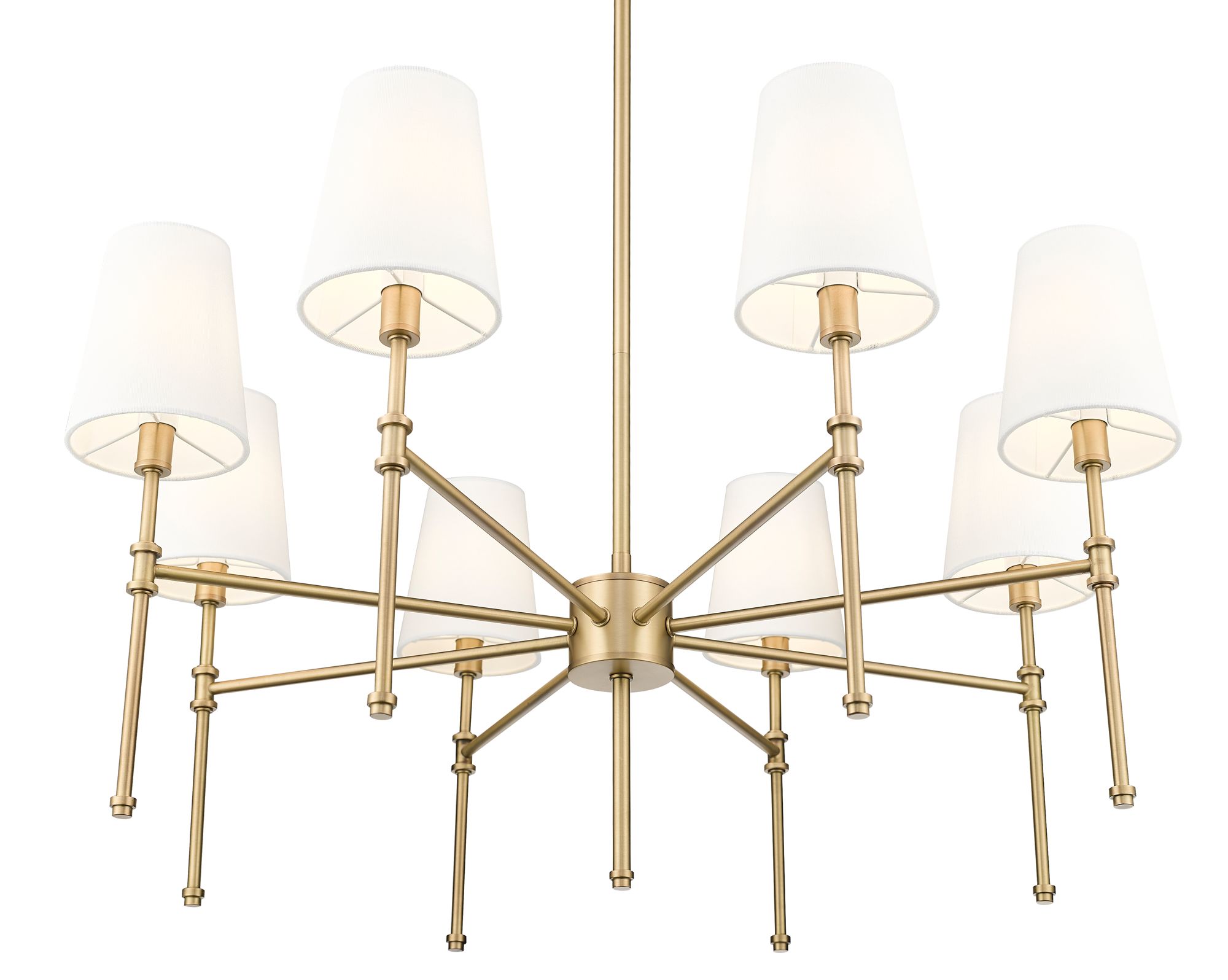 Image 3 Millennium Adorra 8-Light 30" Vintage Brass Chandelier with Fabric Shade more views