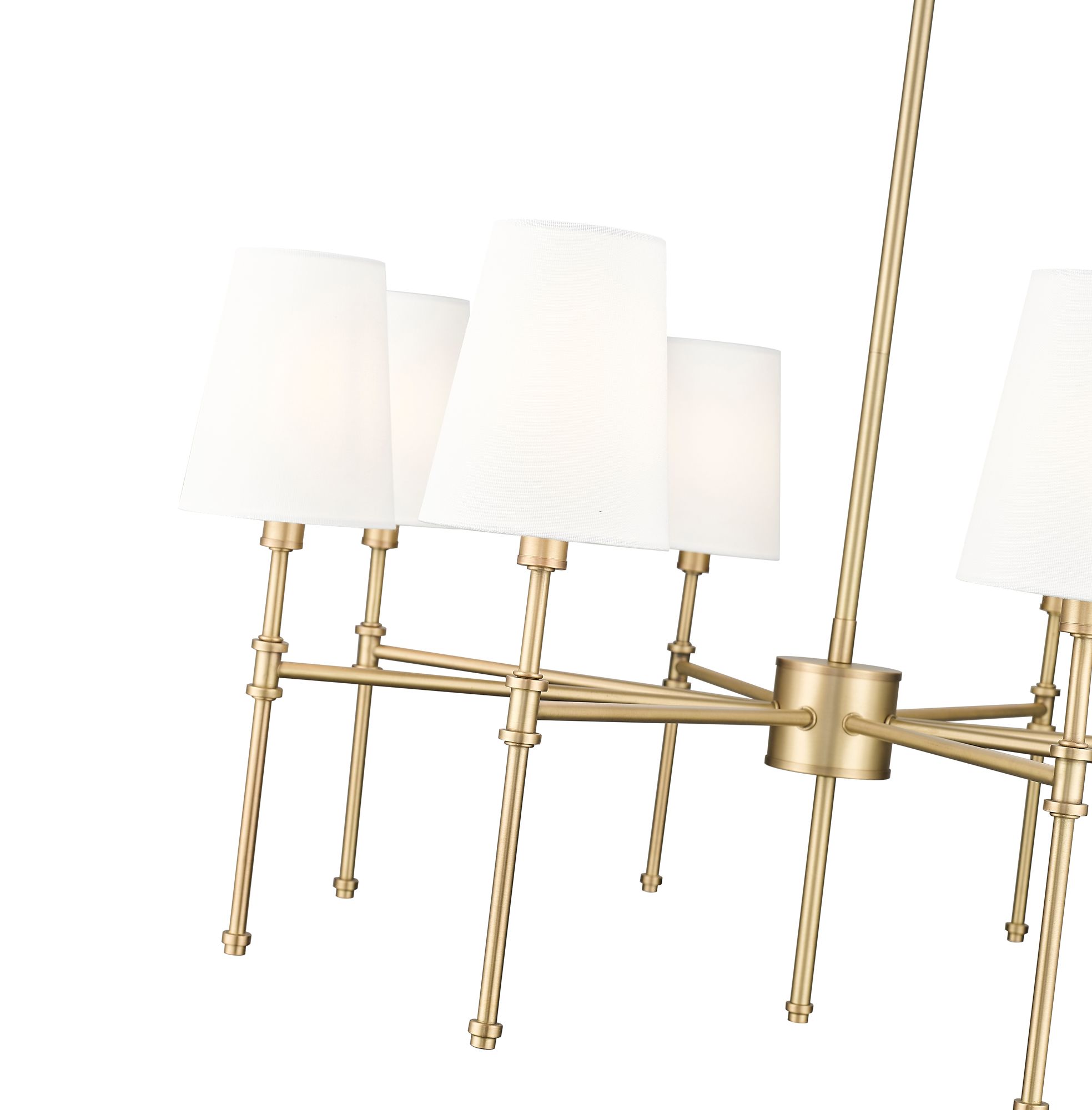 Image 5 Millennium Adorra 8-Light 30" Vintage Brass Chandelier with Fabric Shade more views