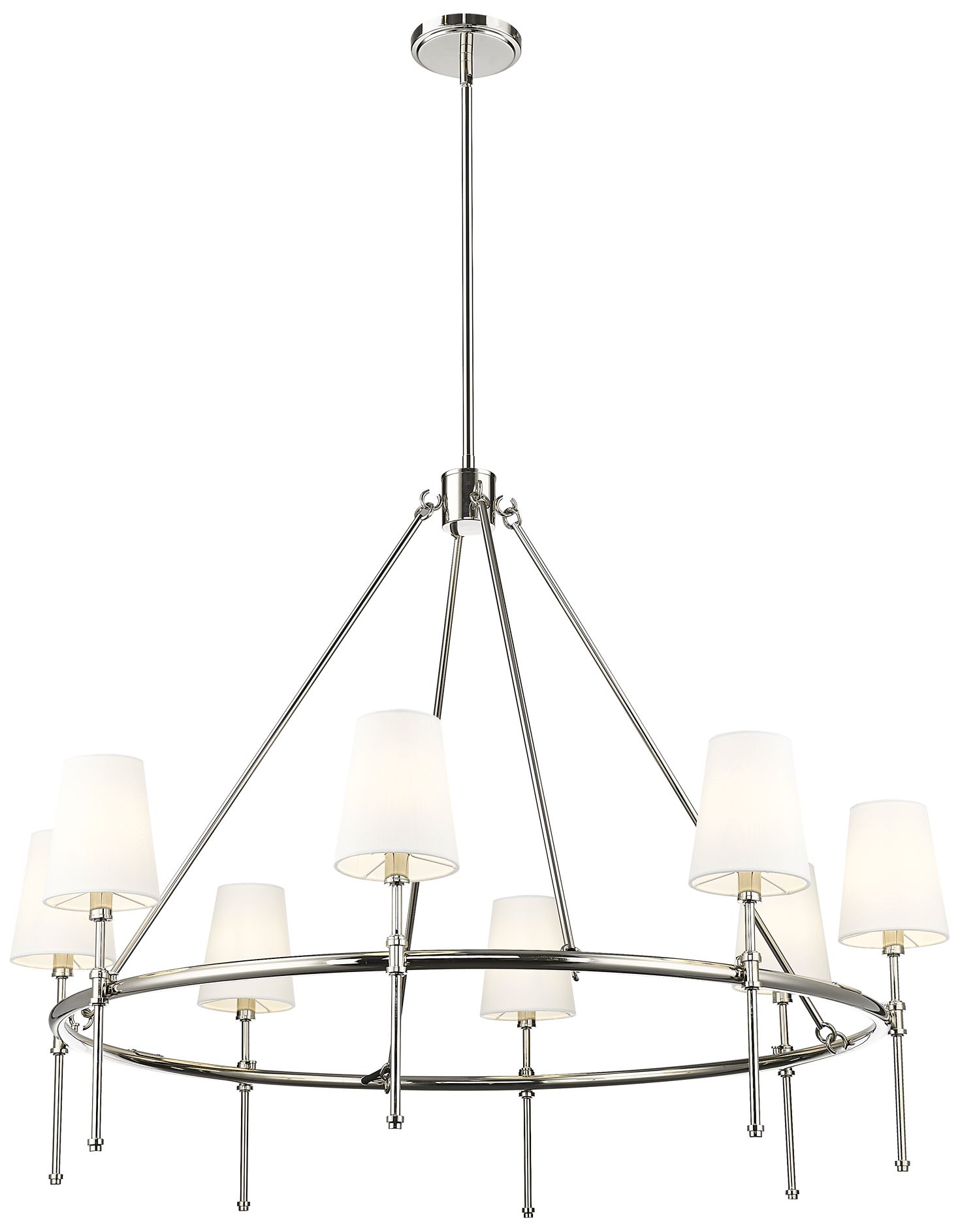 Millennium Adorra 8-Light 40" Polished Nickel Chandelier with Fabric Shade