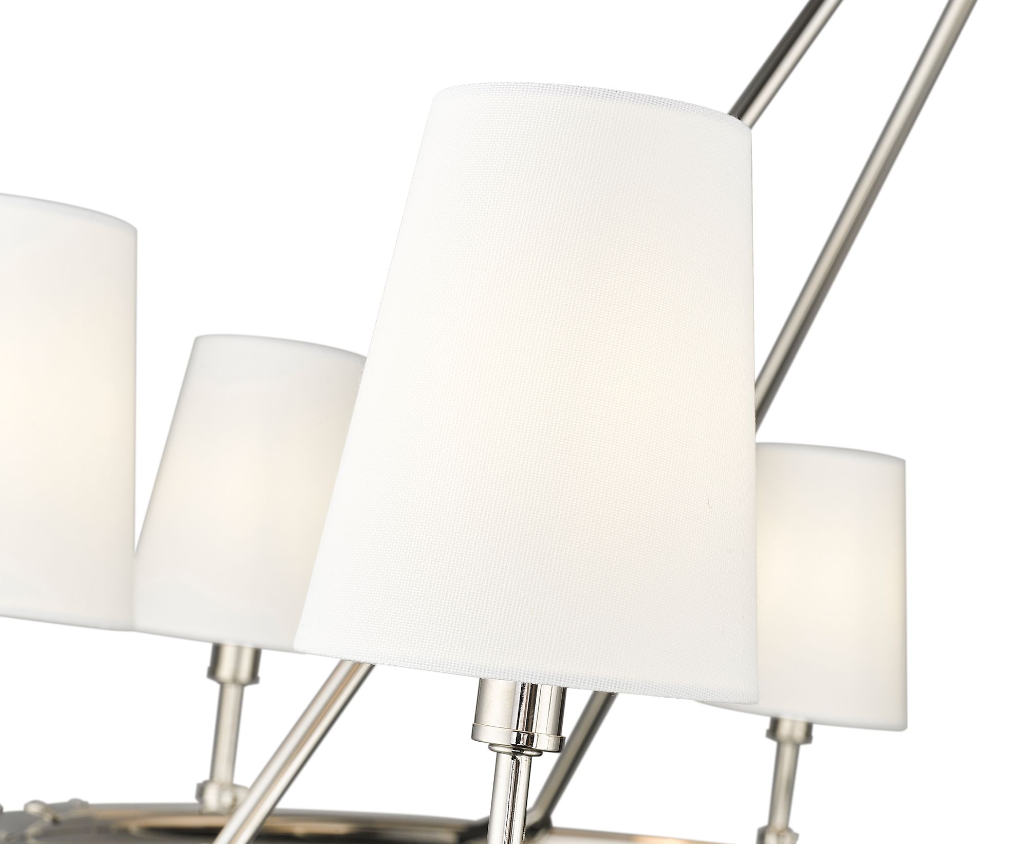 Image 4 Millennium Adorra 8-Light 40" Polished Nickel Chandelier with Fabric Shade more views