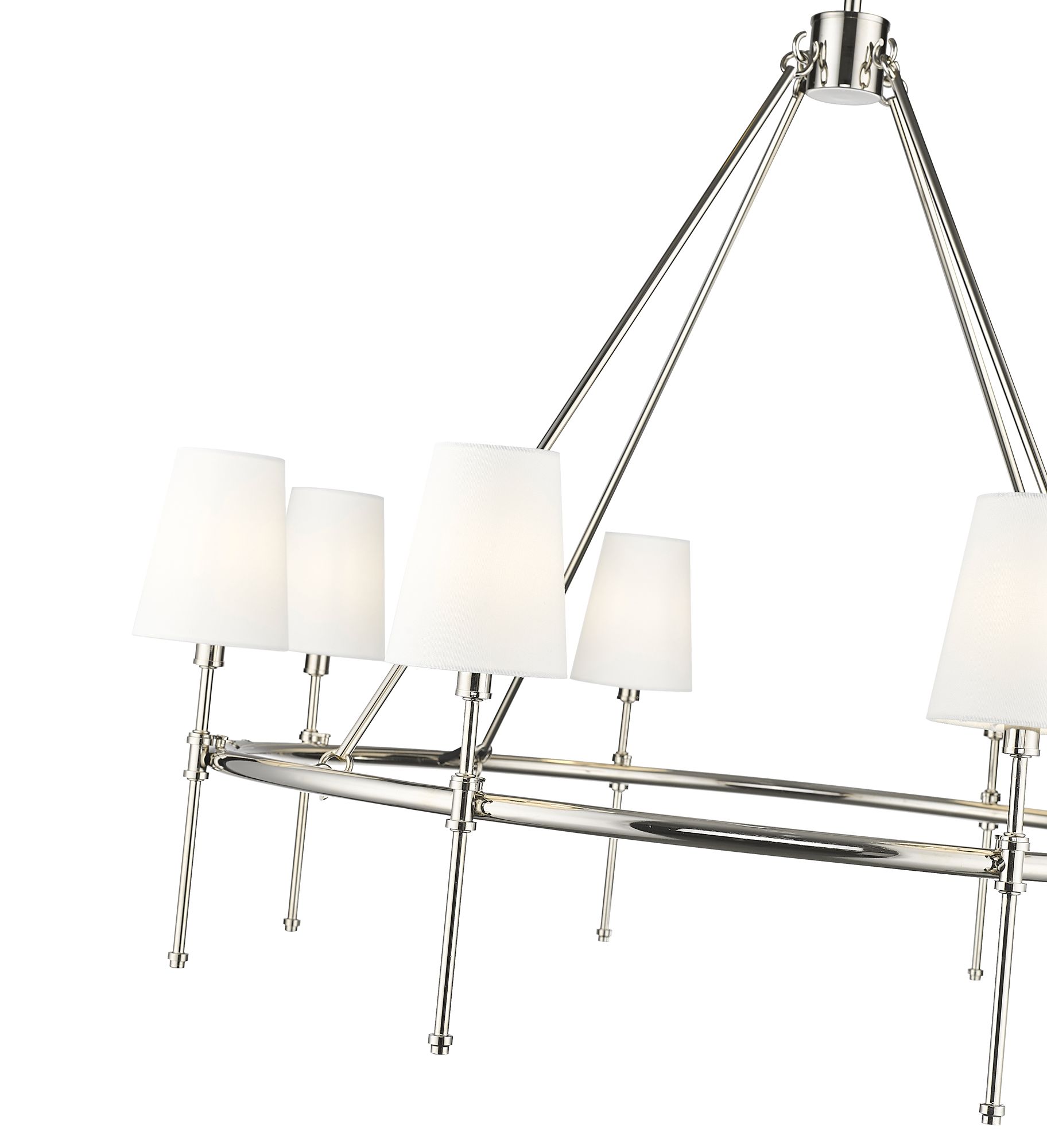 Image 5 Millennium Adorra 8-Light 40" Polished Nickel Chandelier with Fabric Shade more views