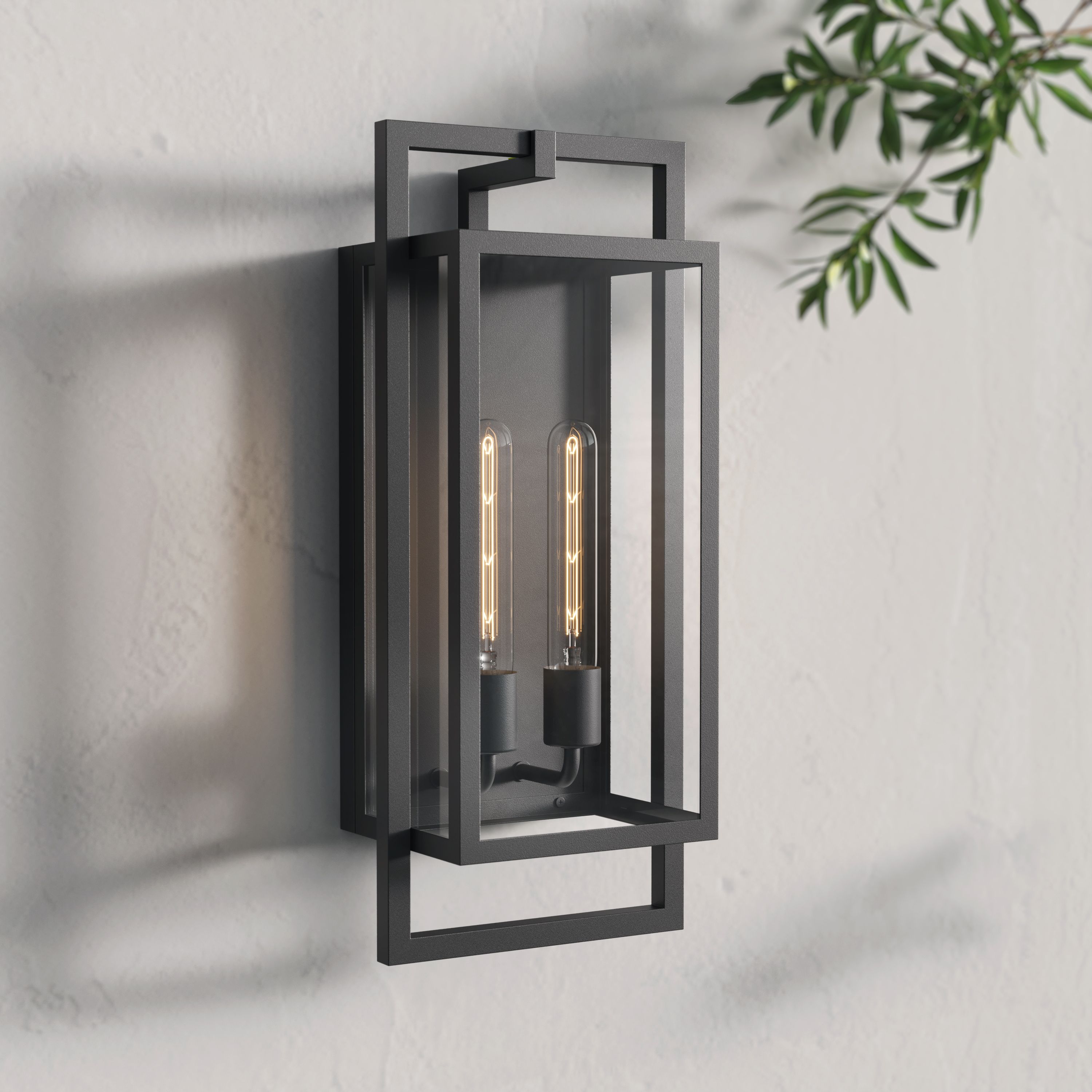 Thumbnail1 of Millennium Agatha 2-Light 19.6" Textured Black Outdoor Wall Sconce