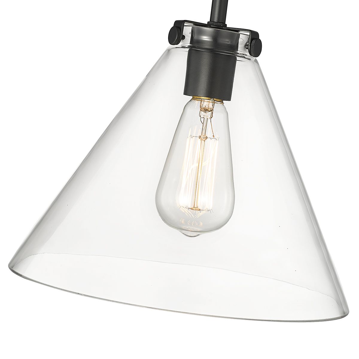 Image 6 Millennium Aliza 1-Light 11" Matte Black Pendant with Glass Shade more views