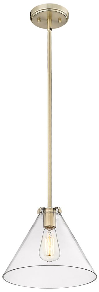 Millennium Aliza 1-Light 11" Modern Gold Pendant with Glass Shade
