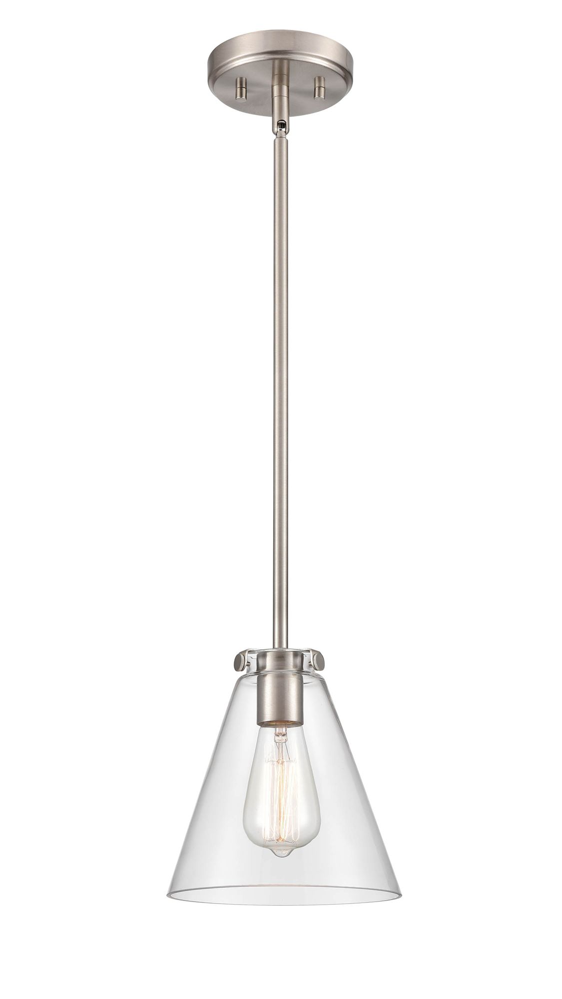 Image 2 Millennium Aliza 1-Light 7.5" Brushed Nickel Mini Pendant with Glass Shade more views
