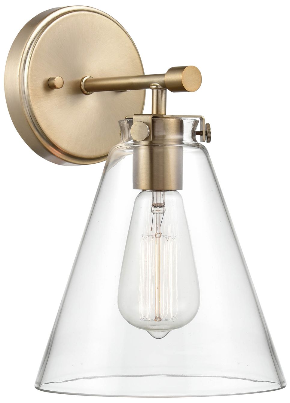 Millennium Aliza 1-Light 7.5" Modern Gold Wall Sconce with Glass Shade