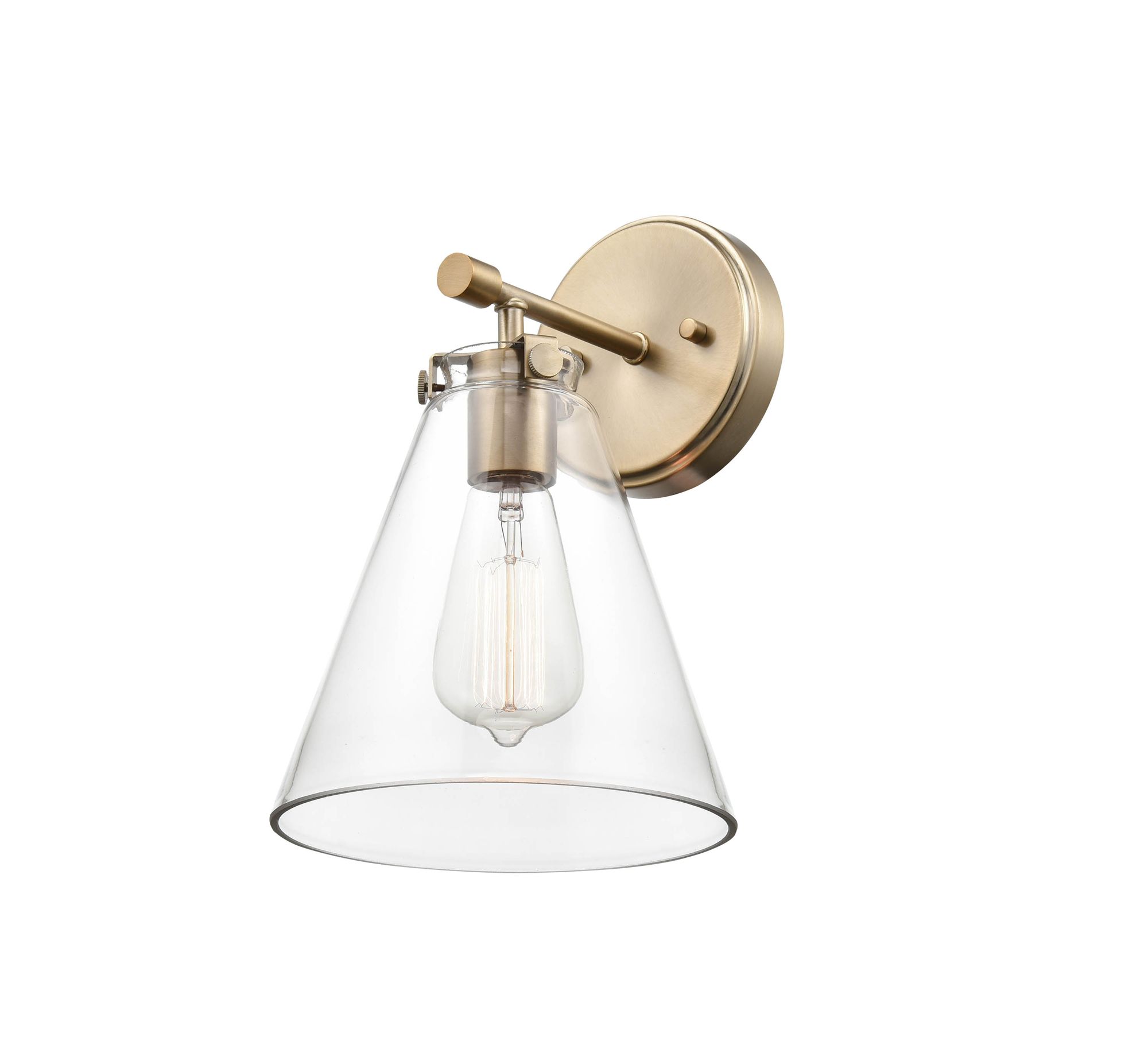 Image 2 Millennium Aliza 1-Light 7.5" Modern Gold Wall Sconce with Glass Shade more views