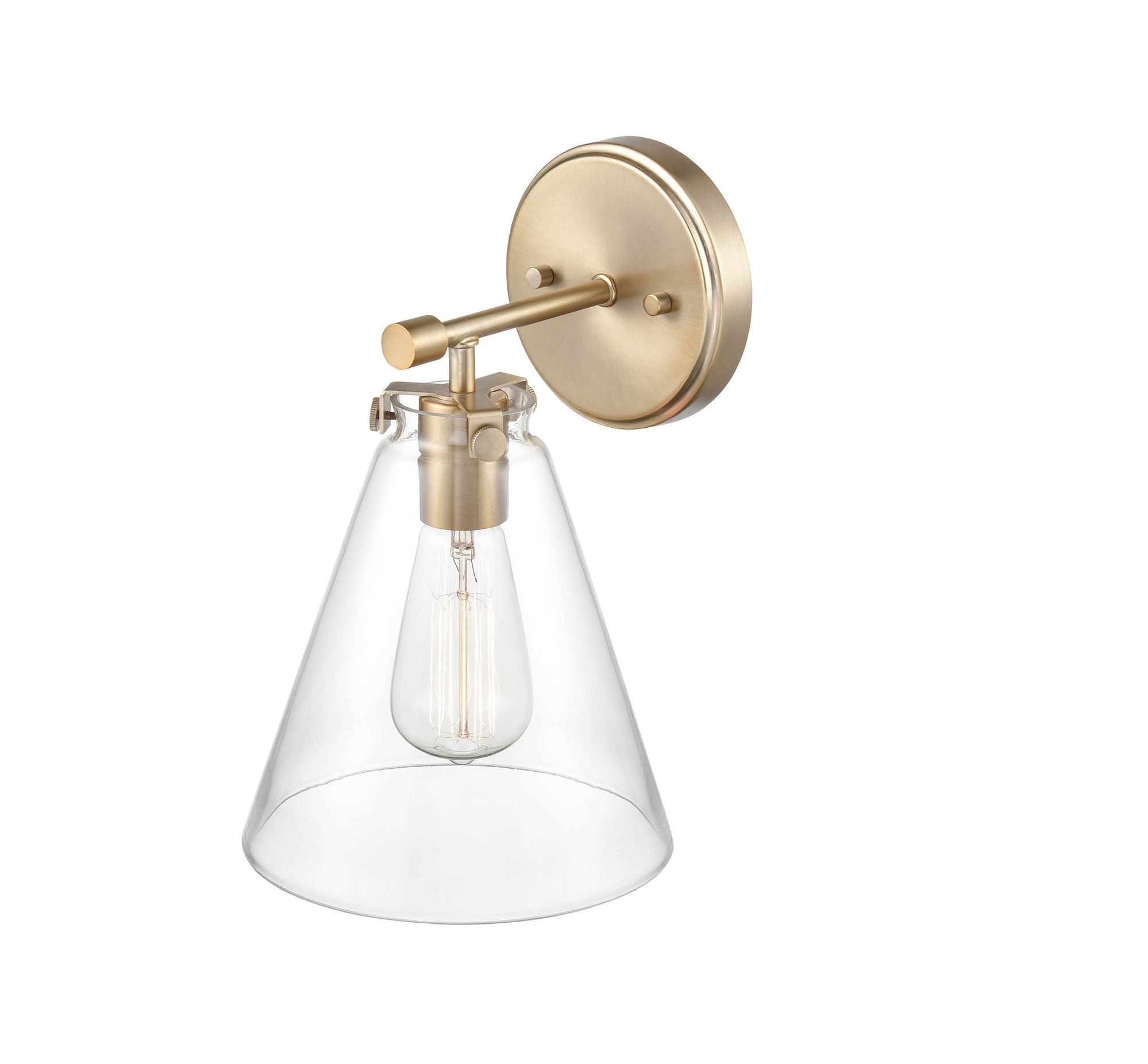 Image 3 Millennium Aliza 1-Light 7.5" Modern Gold Wall Sconce with Glass Shade more views