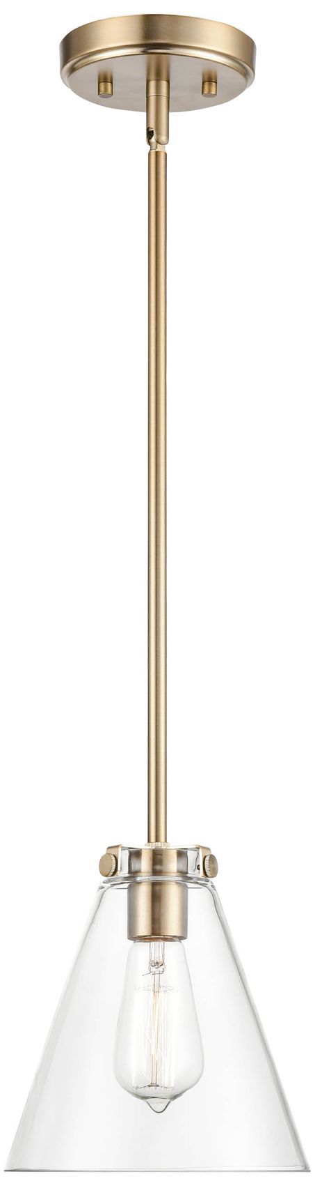 Millennium Aliza 1-Light 7.75" Modern Gold Pendant with Glass Shade