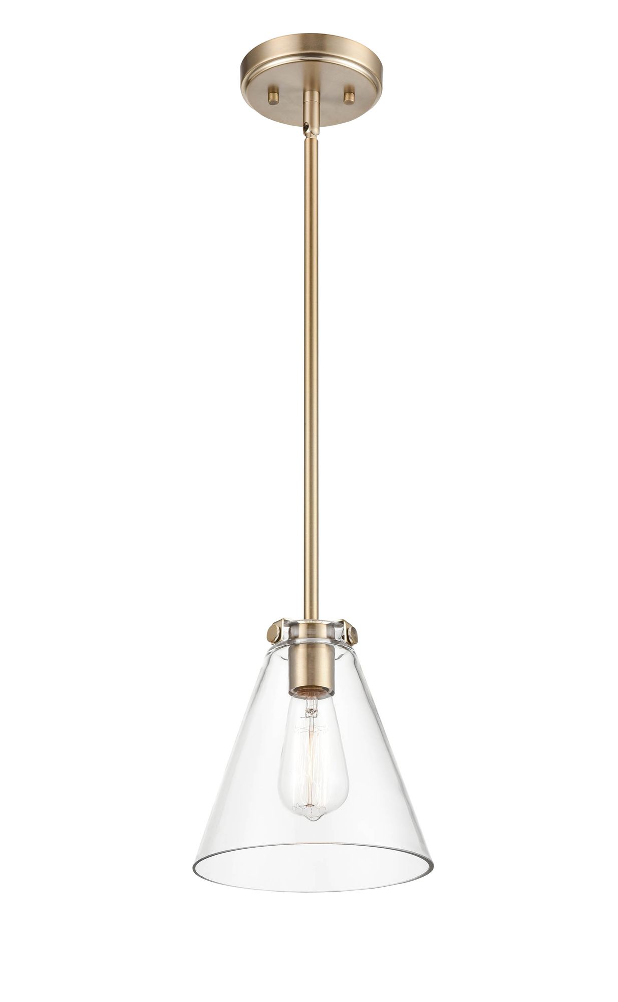 Image 3 Millennium Aliza 1-Light 7.75" Modern Gold Pendant with Glass Shade more views