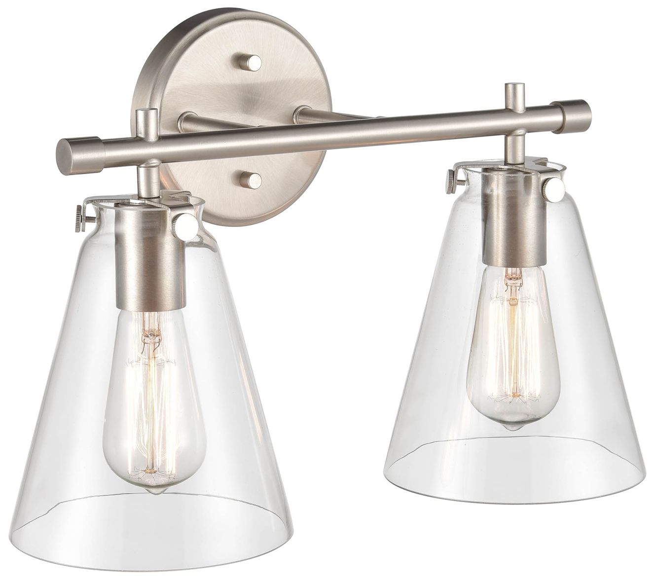 Millennium Aliza 2-Light 16" Brushed Nickel Vanity Light with Glass Shade
