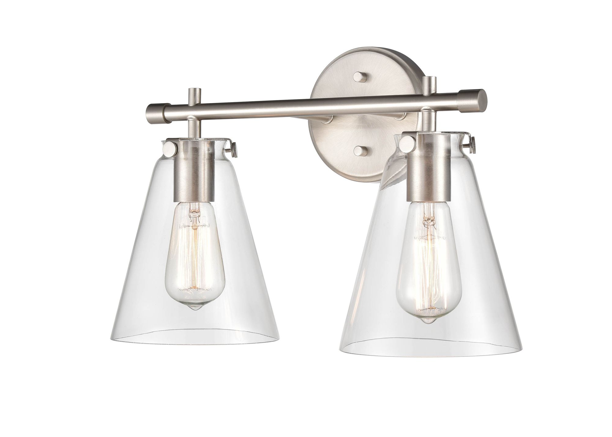 Image 2 Millennium Aliza 2-Light 16" Brushed Nickel Vanity Light with Glass Shade more views