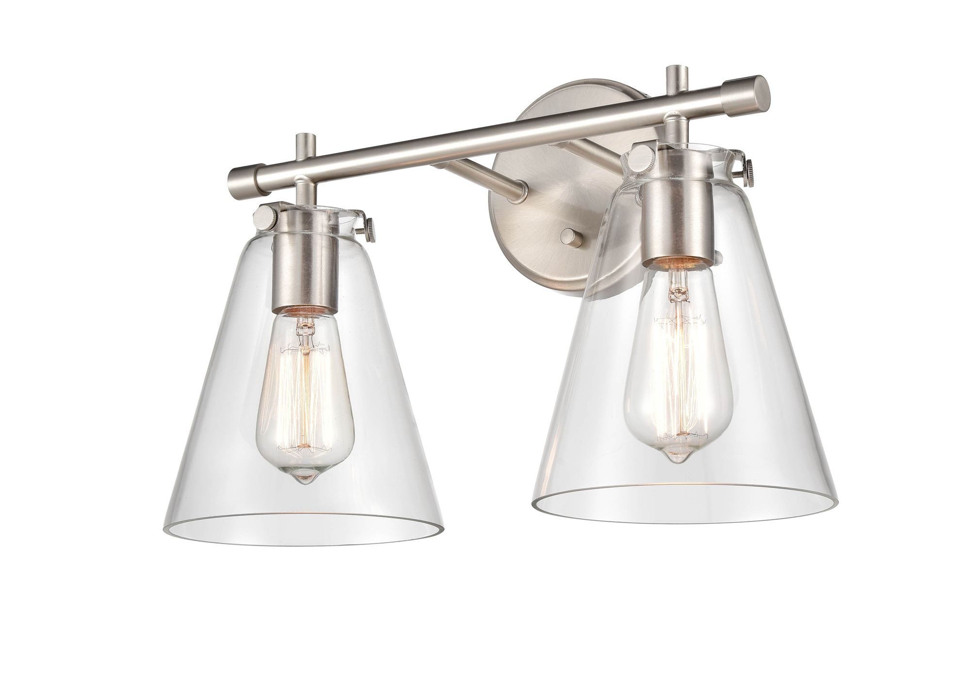 Image 3 Millennium Aliza 2-Light 16" Brushed Nickel Vanity Light with Glass Shade more views