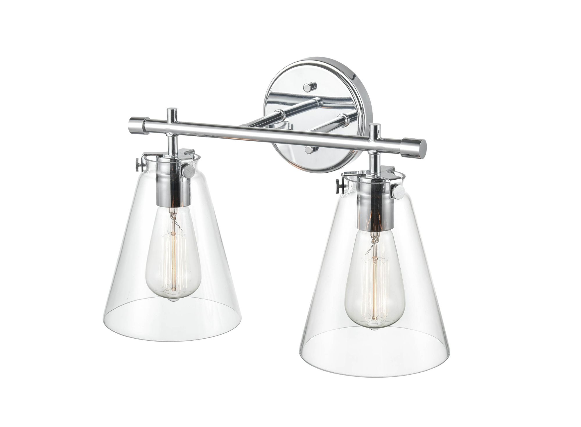 Image 2 Millennium Aliza 2-Light 16" Chrome Vanity Light with Glass Shade more views
