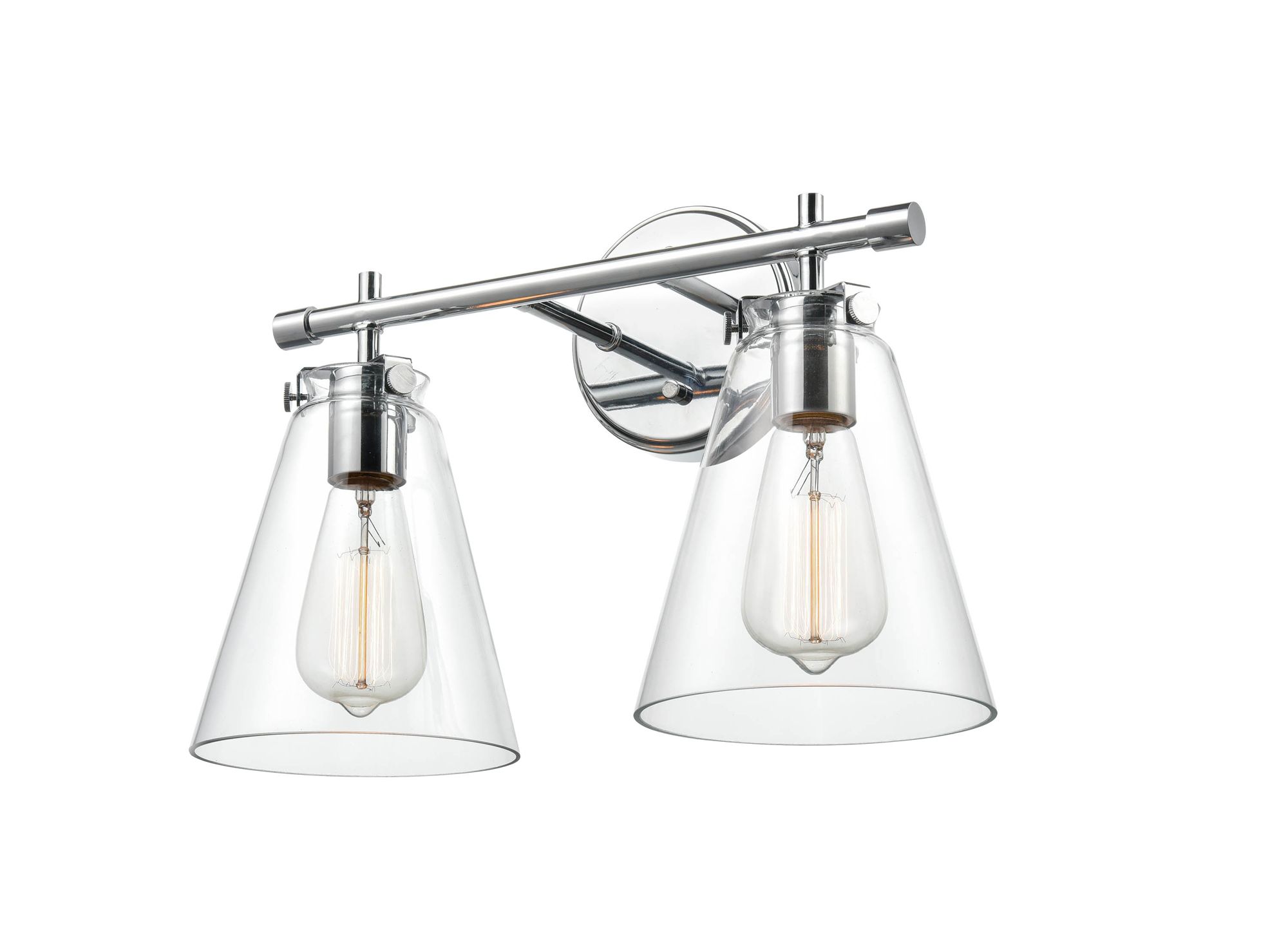 Image 3 Millennium Aliza 2-Light 16" Chrome Vanity Light with Glass Shade more views