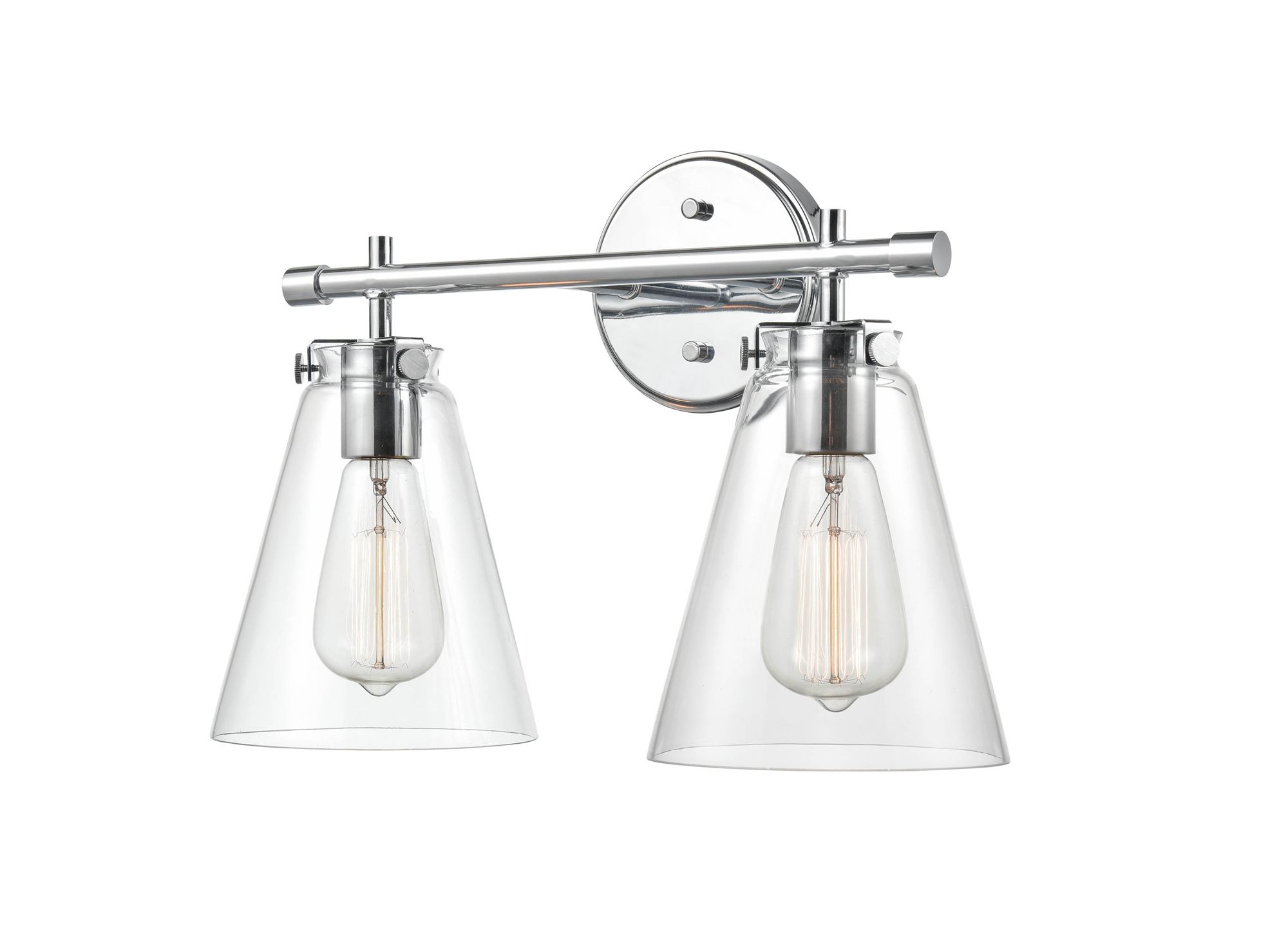 Image 4 Millennium Aliza 2-Light 16" Chrome Vanity Light with Glass Shade more views