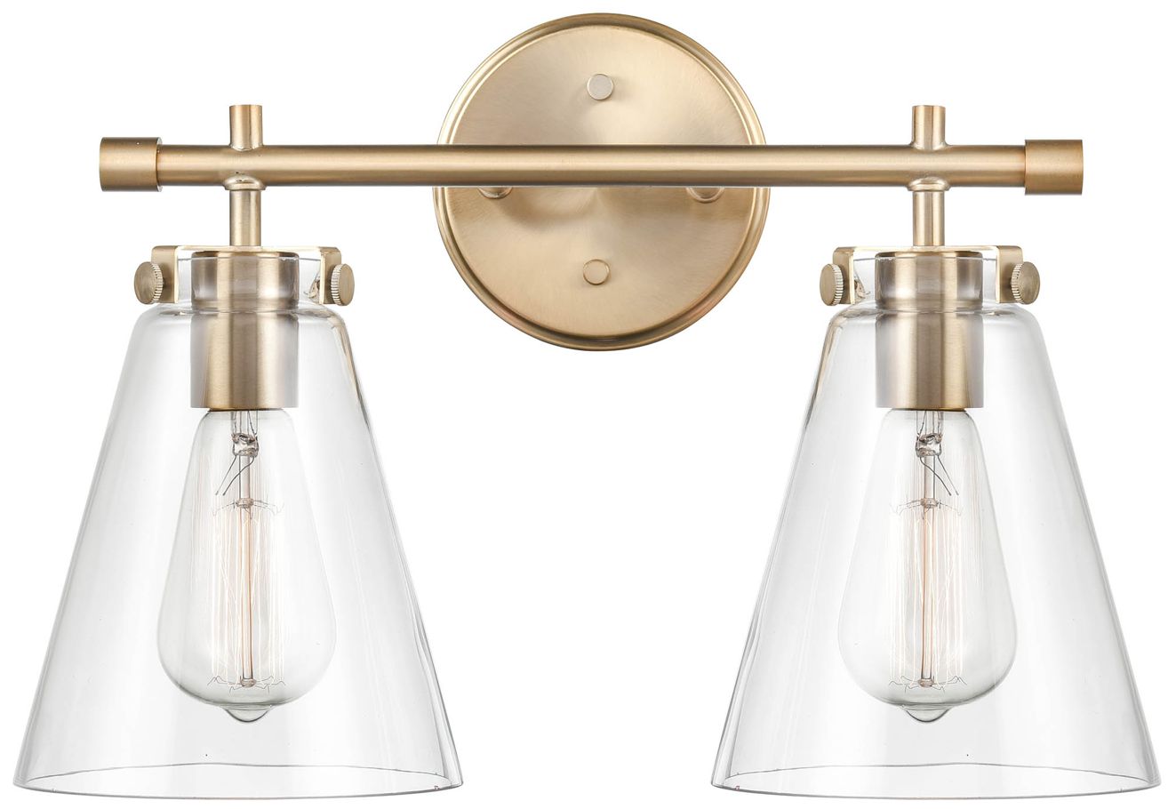 Millennium Aliza 2-Light 16" Modern Gold Vanity Light with Glass Shade