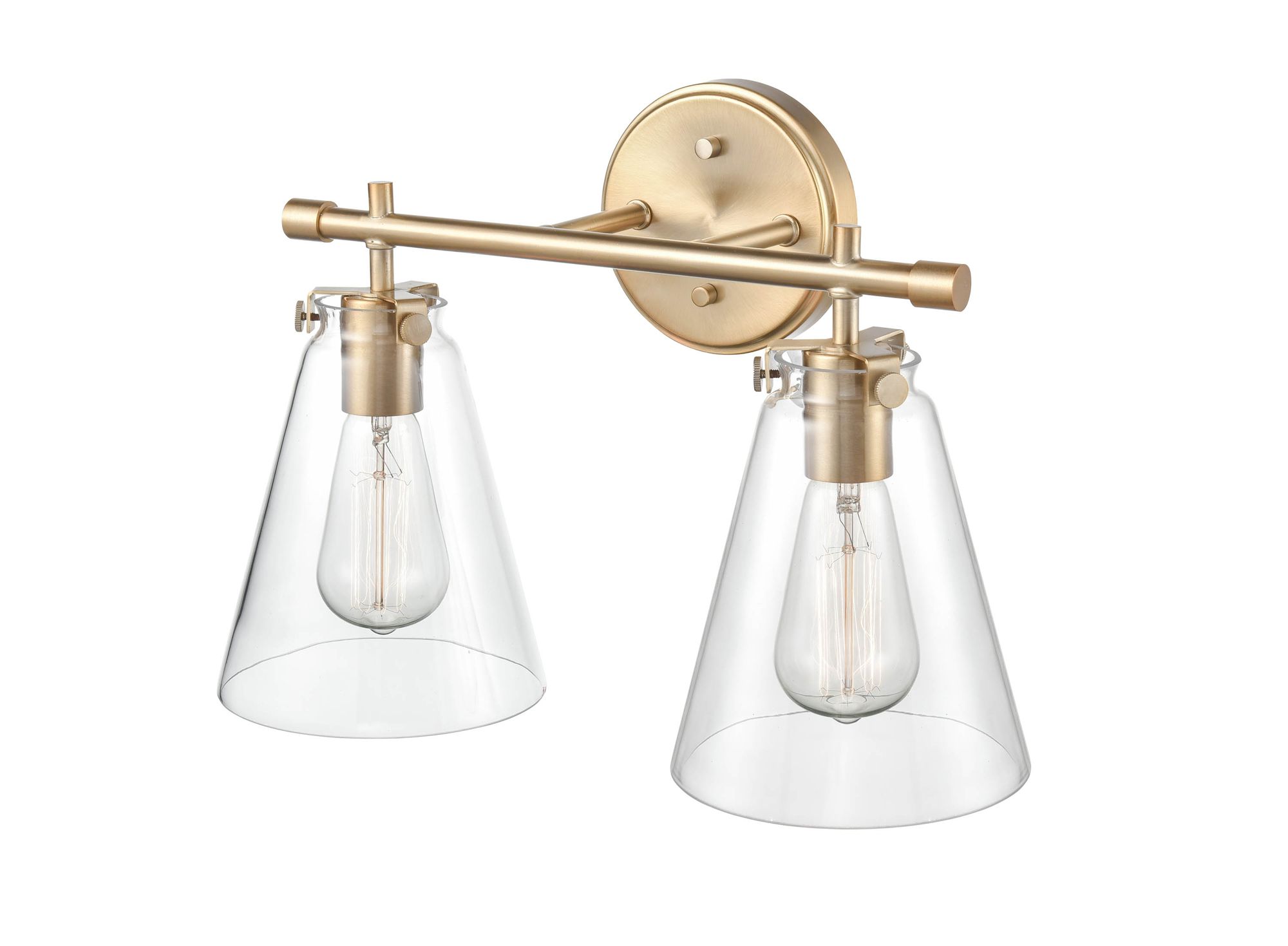 Image 2 Millennium Aliza 2-Light 16" Modern Gold Vanity Light with Glass Shade more views