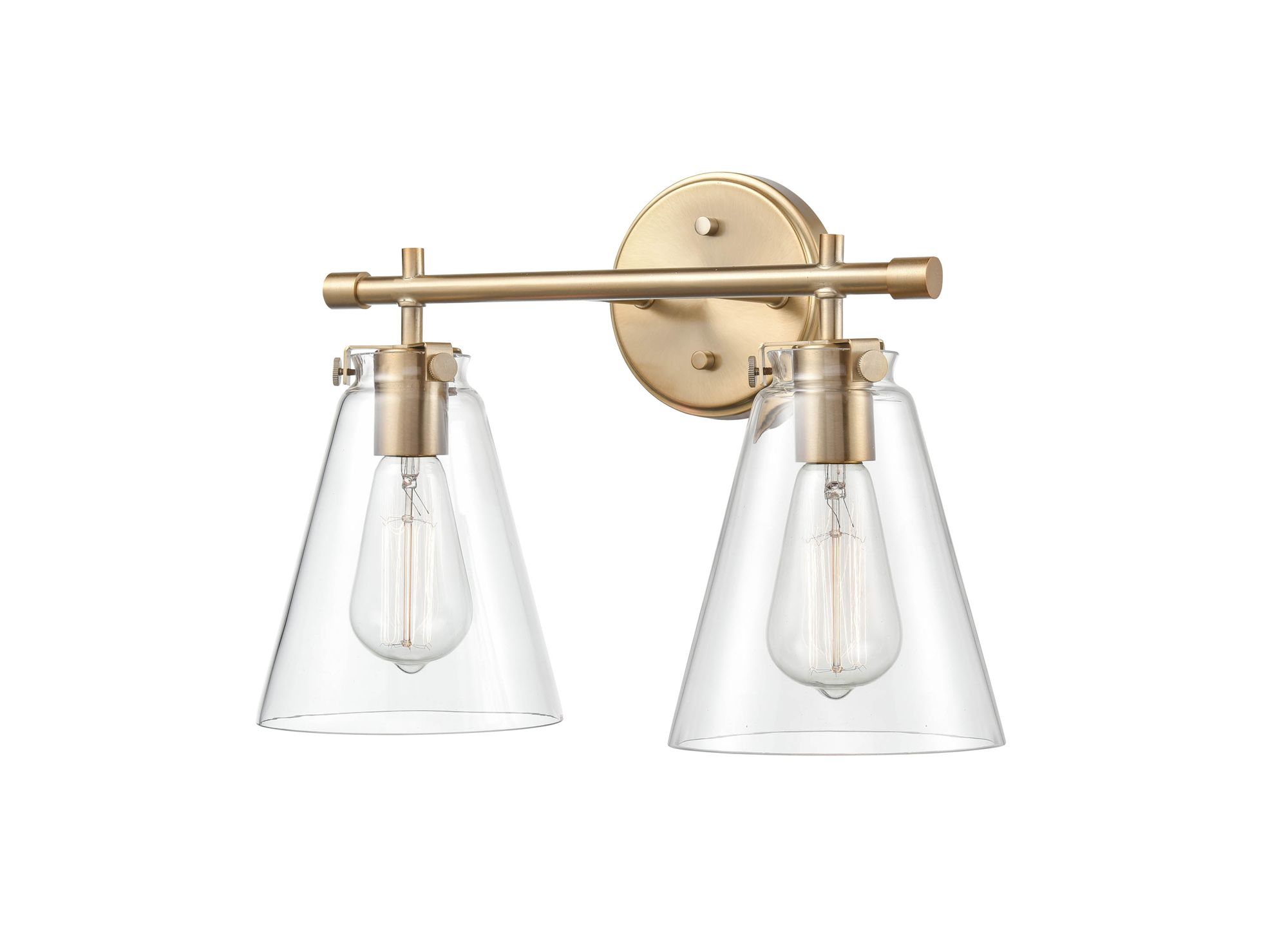 Image 3 Millennium Aliza 2-Light 16" Modern Gold Vanity Light with Glass Shade more views