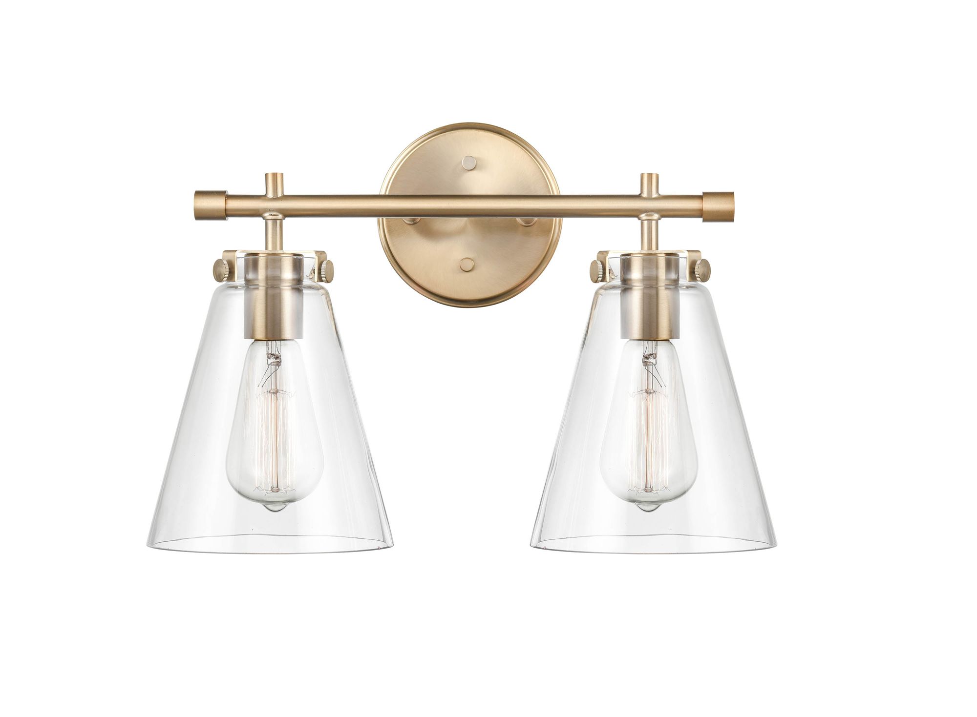 Image 4 Millennium Aliza 2-Light 16" Modern Gold Vanity Light with Glass Shade more views
