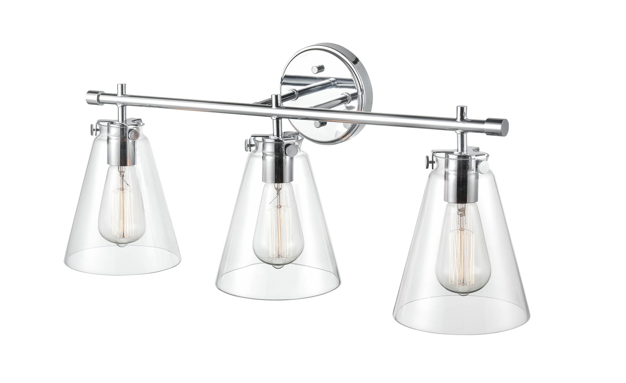 Image 2 Millennium Aliza 3-Light 27" Chrome Vanity Light with Glass Shade more views