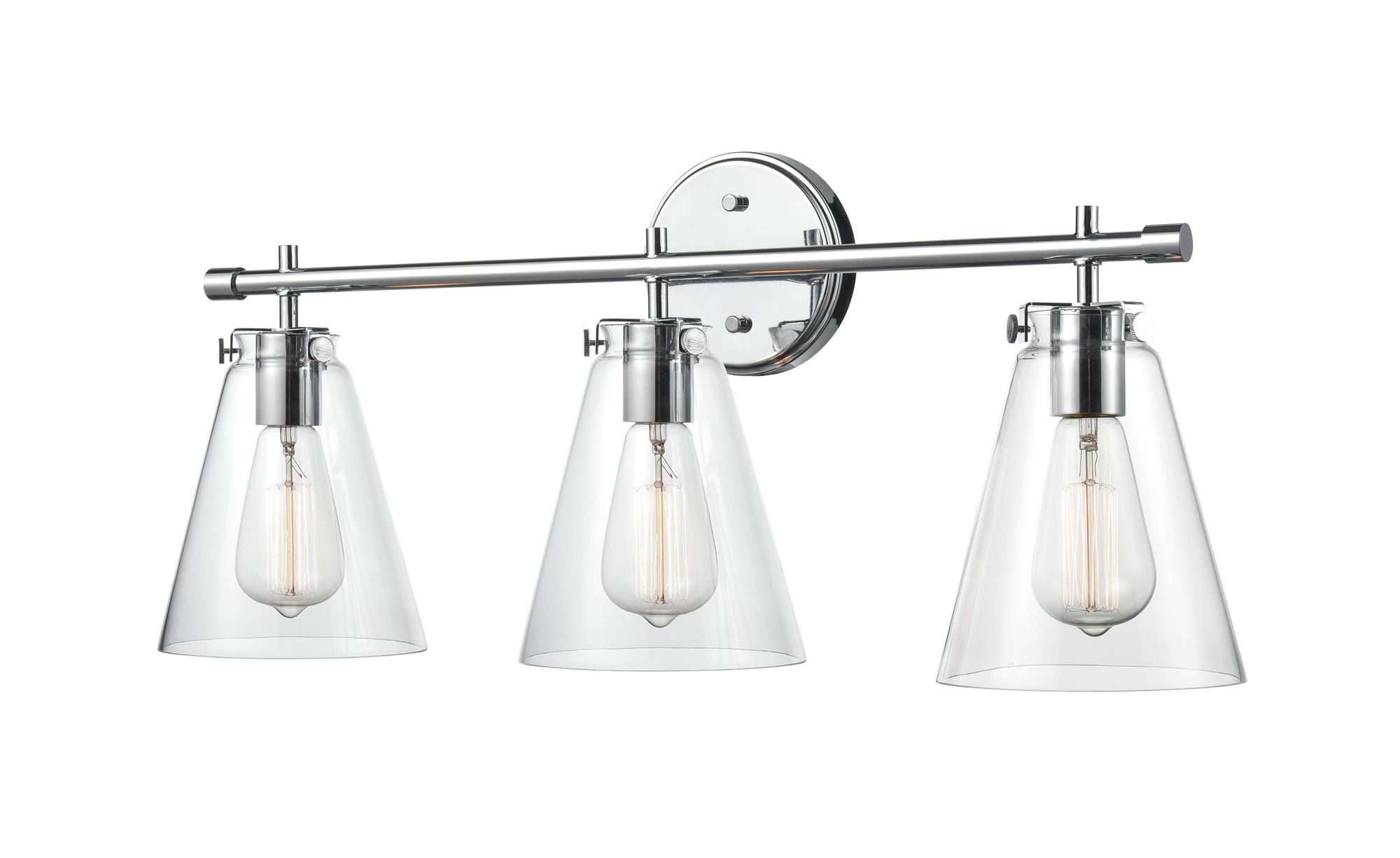 Image 4 Millennium Aliza 3-Light 27" Chrome Vanity Light with Glass Shade more views