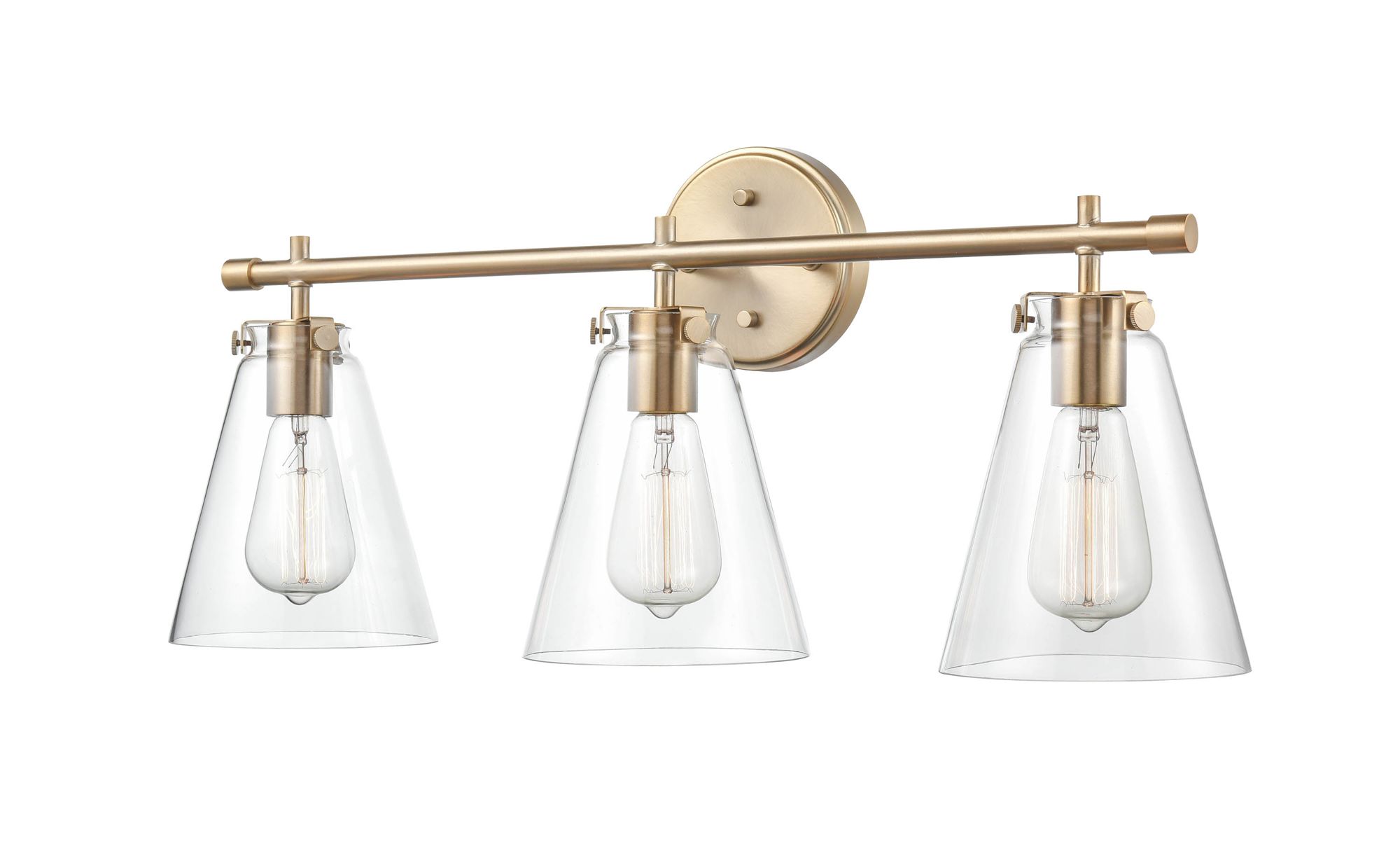 Image 3 Millennium Aliza 3-Light 27" Modern Gold Vanity Light with Glass Shade more views