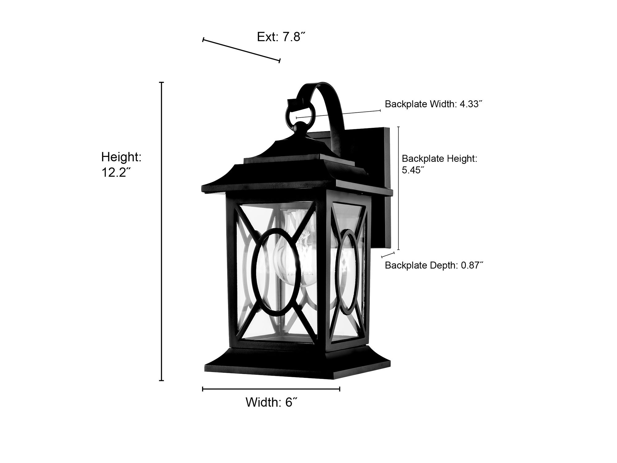 Image 7 Millennium Allbert 1-Light 12.25" Powder Coated Black Outdoor Wall Sconce more views