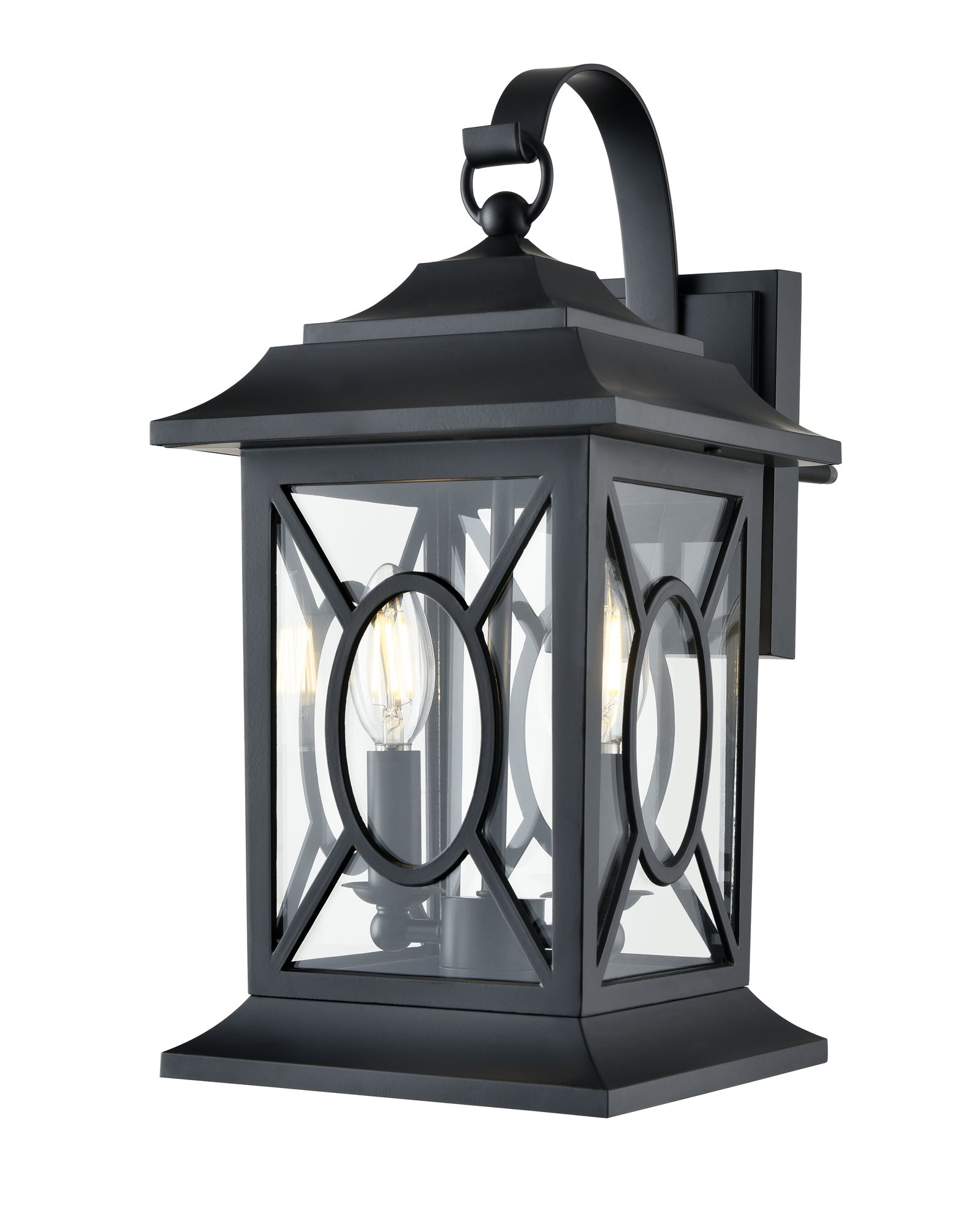 Thumbnail3 of Millennium Allbert 2-Light 16.25" Powder Coated Black Outdoor Wall Sconce more views