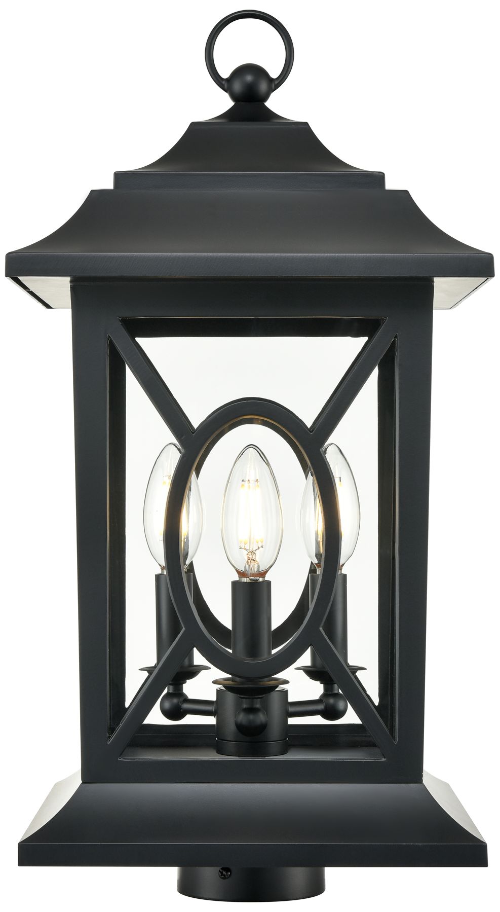 Millennium Allbert 3-Light 19.75" Powder Coated Black Outdoor Post Lantern