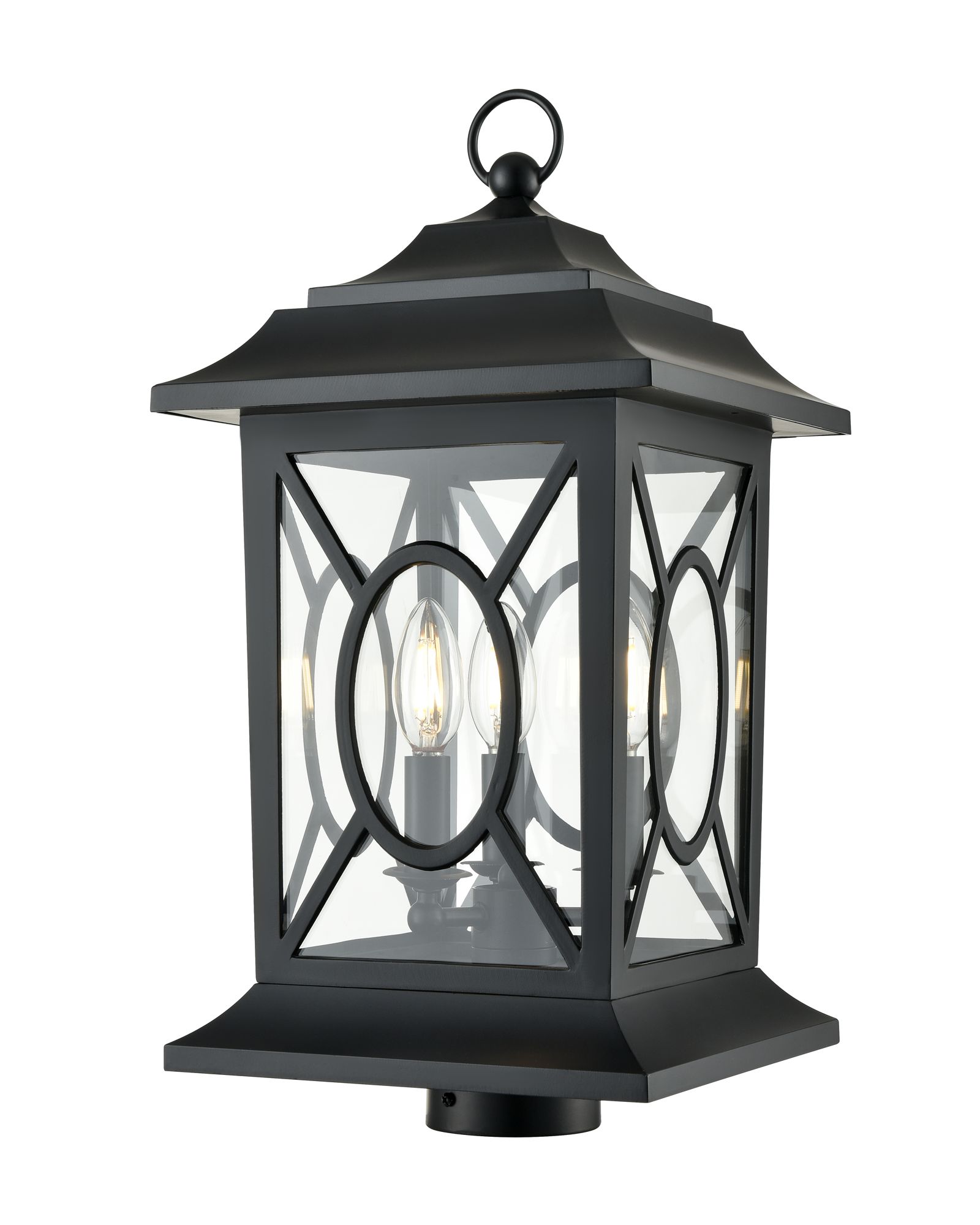Image 2 Millennium Allbert 3-Light 19.75" Powder Coated Black Outdoor Post Lantern more views
