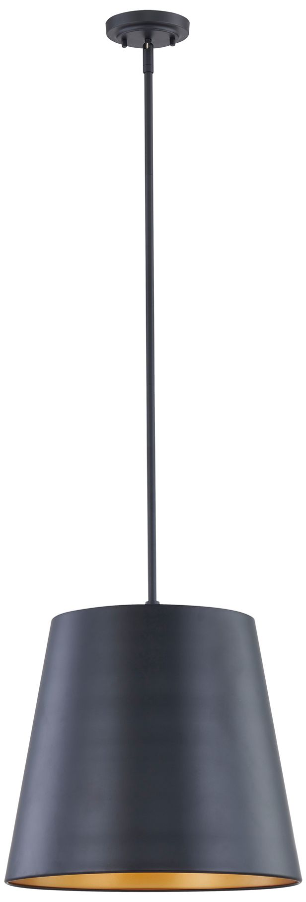 Millennium Allson 3-Light 16" Matte Black Pendant with Steel Shade