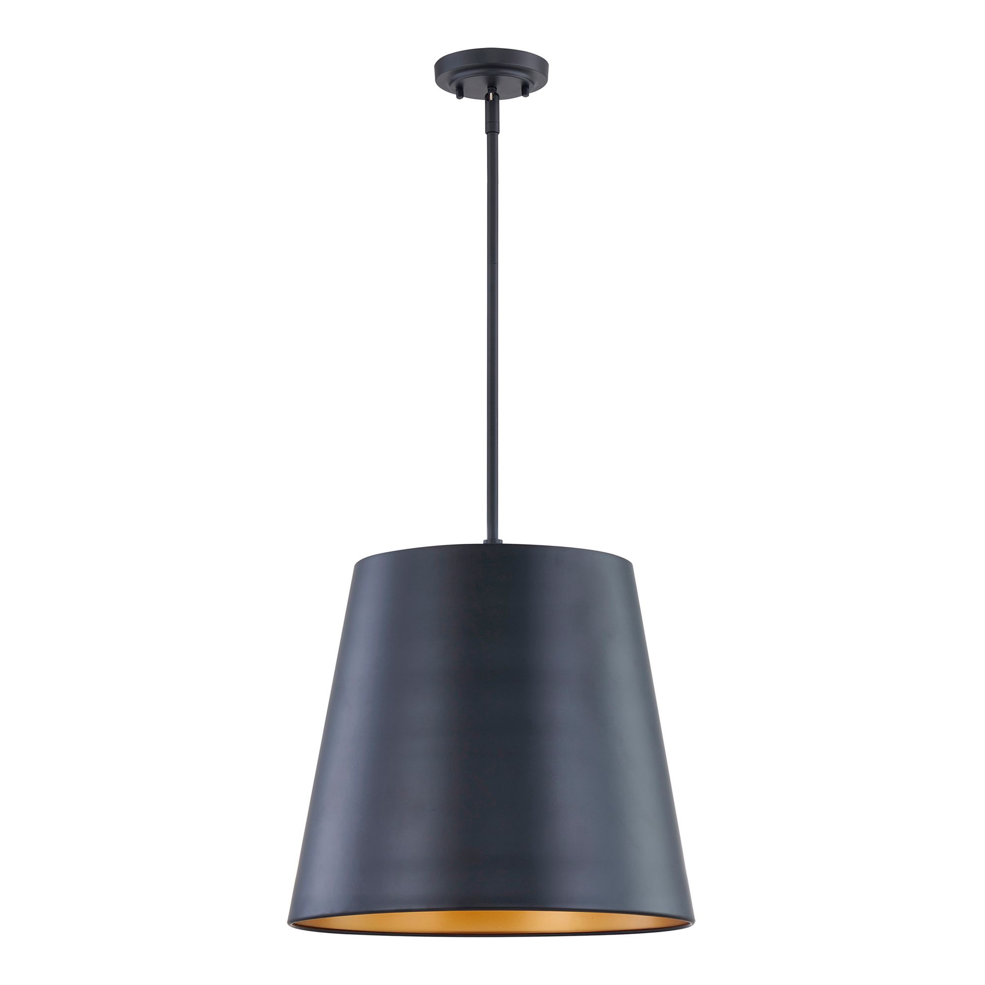 Image 2 Millennium Allson 3-Light 16" Matte Black Pendant with Steel Shade more views