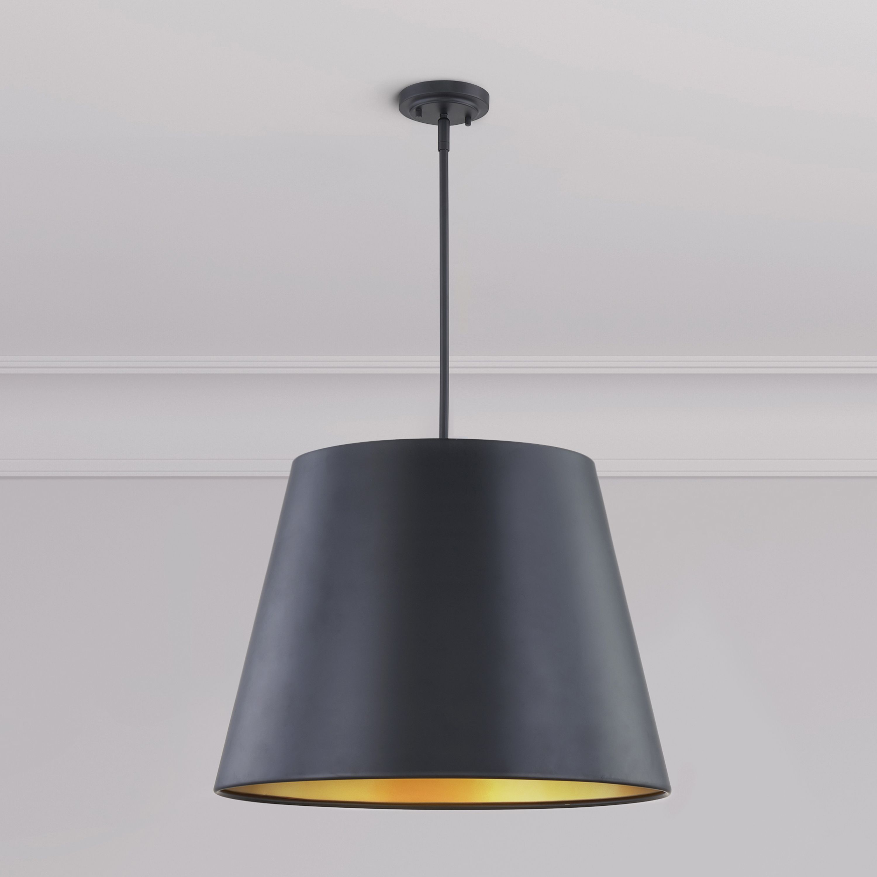 Millennium Allson 4-Light 22" Matte Black Pendant with Aluminum Shade